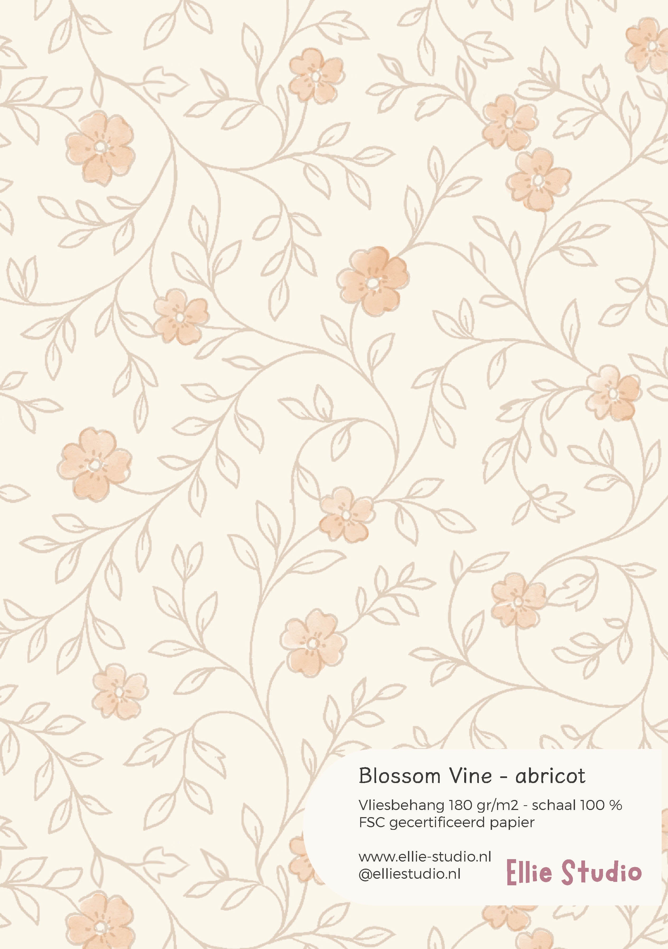 Wallpaper sample Tiny Blossom - apricot