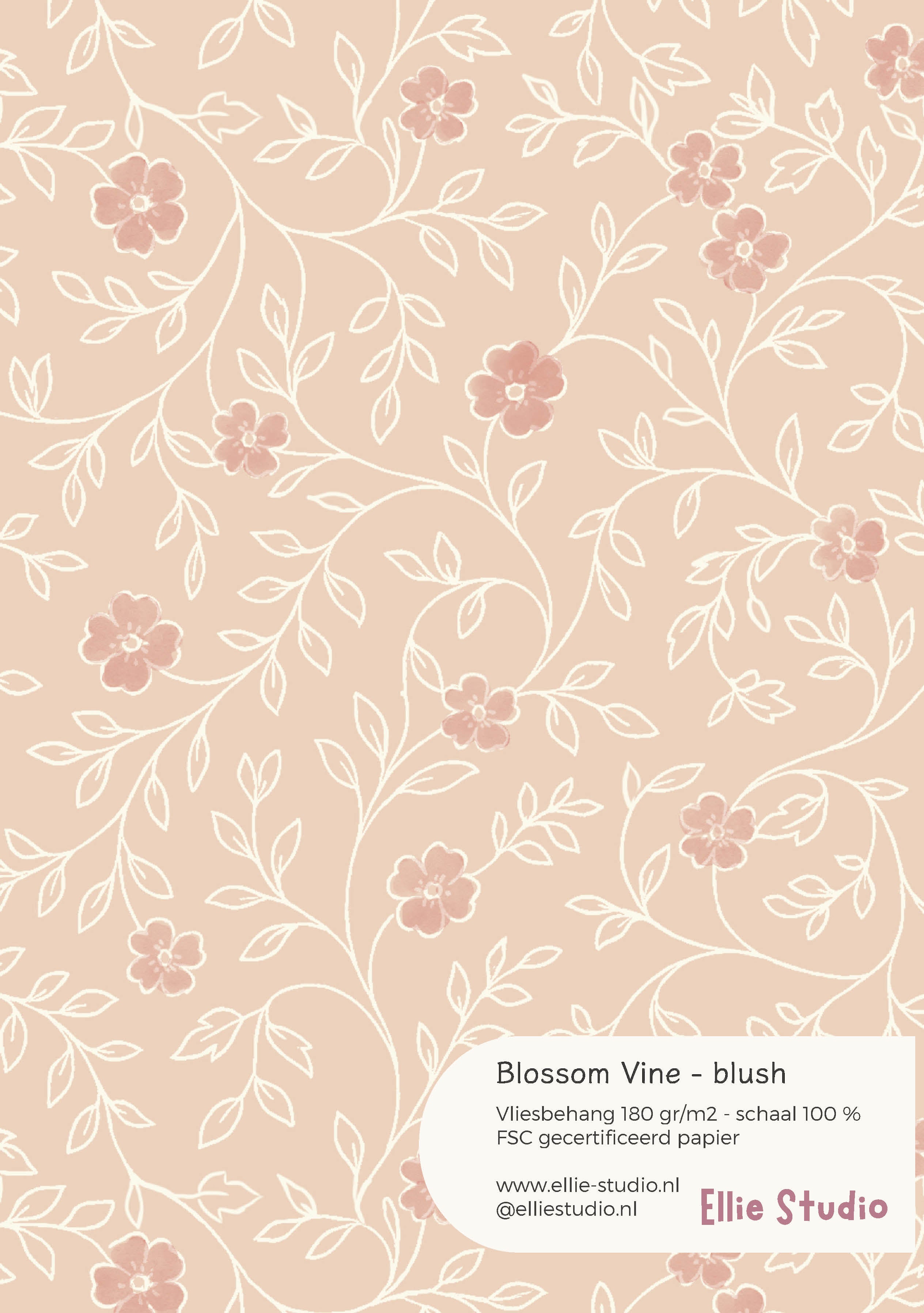 Wallpaper sample Tiny Blossom - apricot