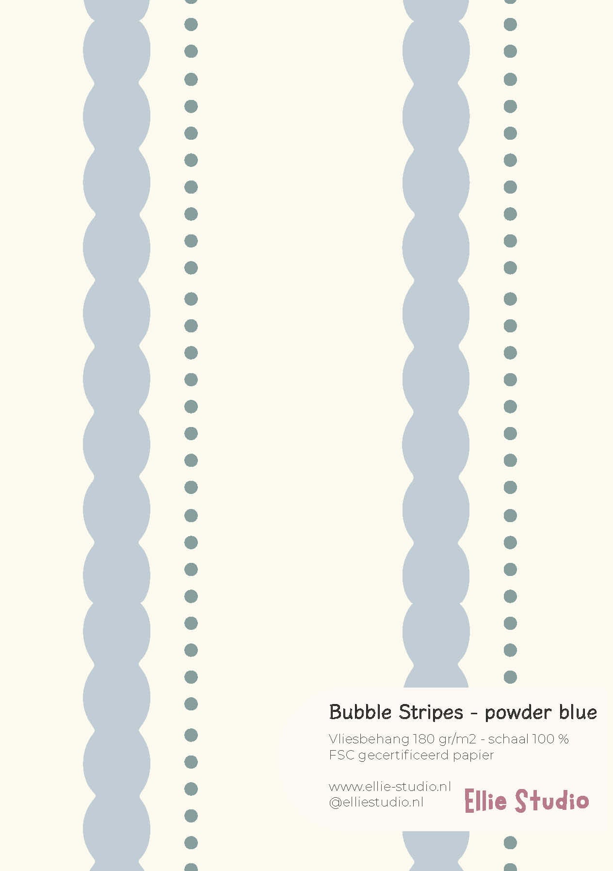 Wallpaper sample Bubble Stripes - powder blue
