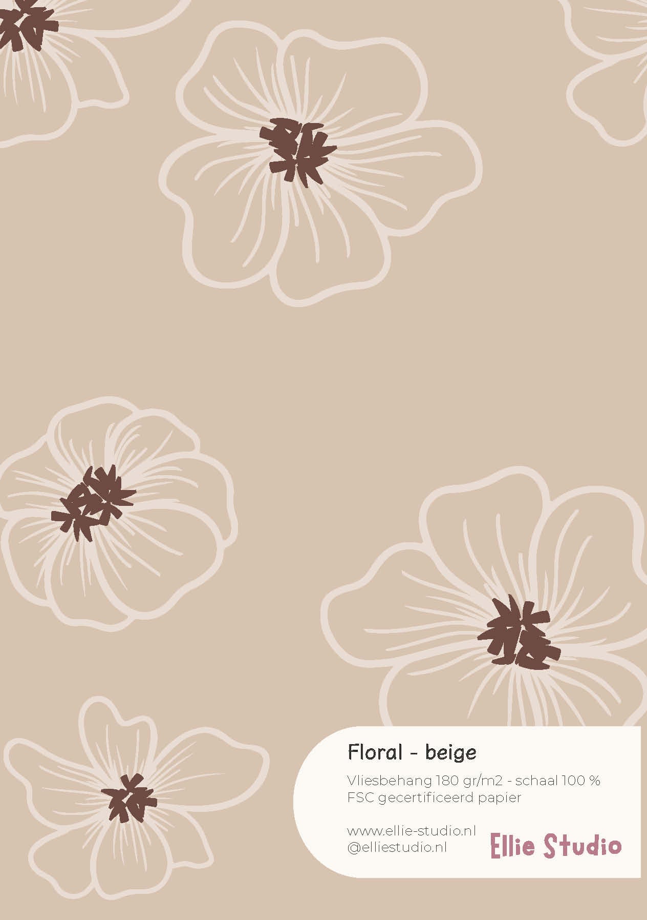 Behangstaal Floral - beige