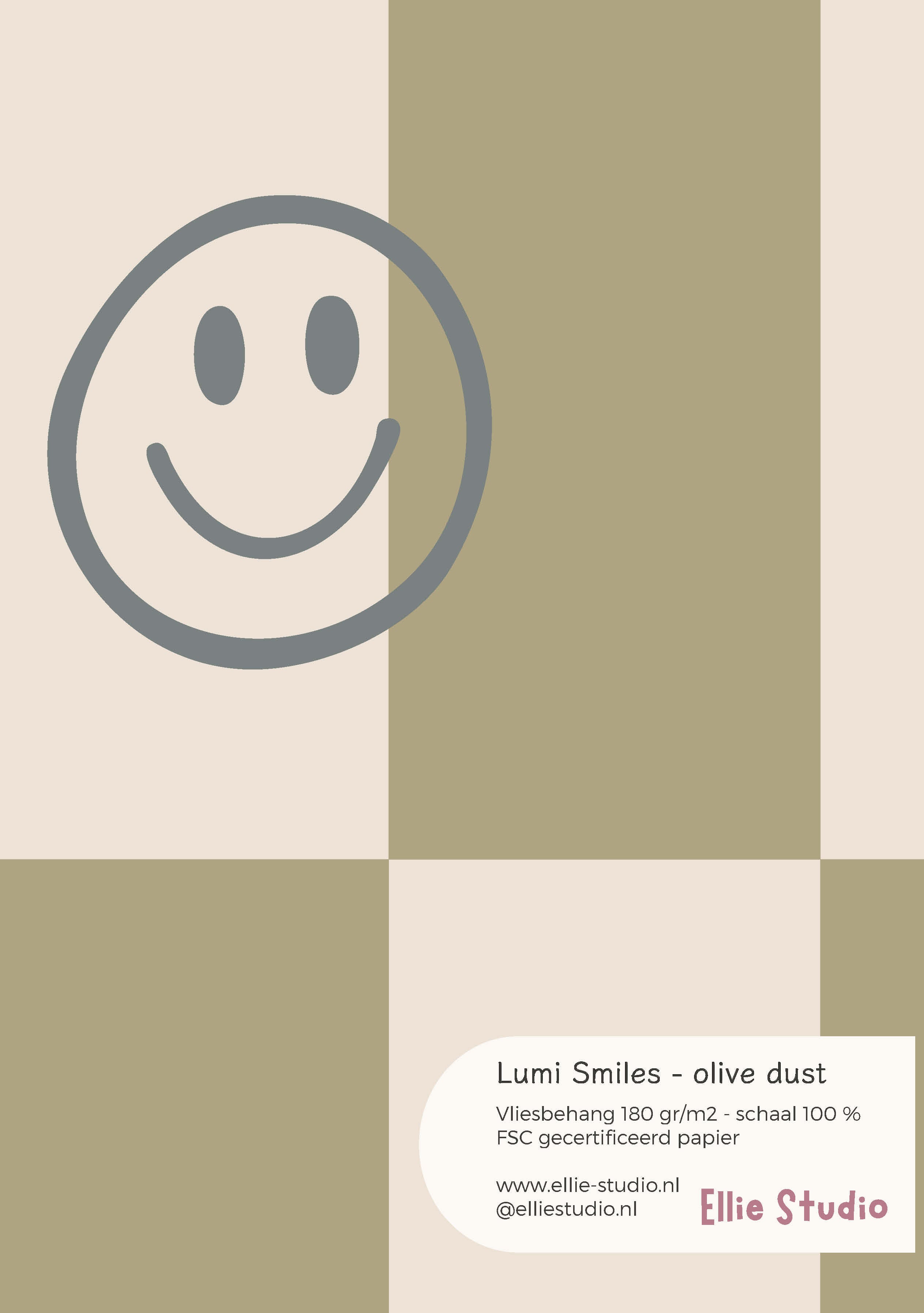 Behangstaal Lumi Smiles - olive dust