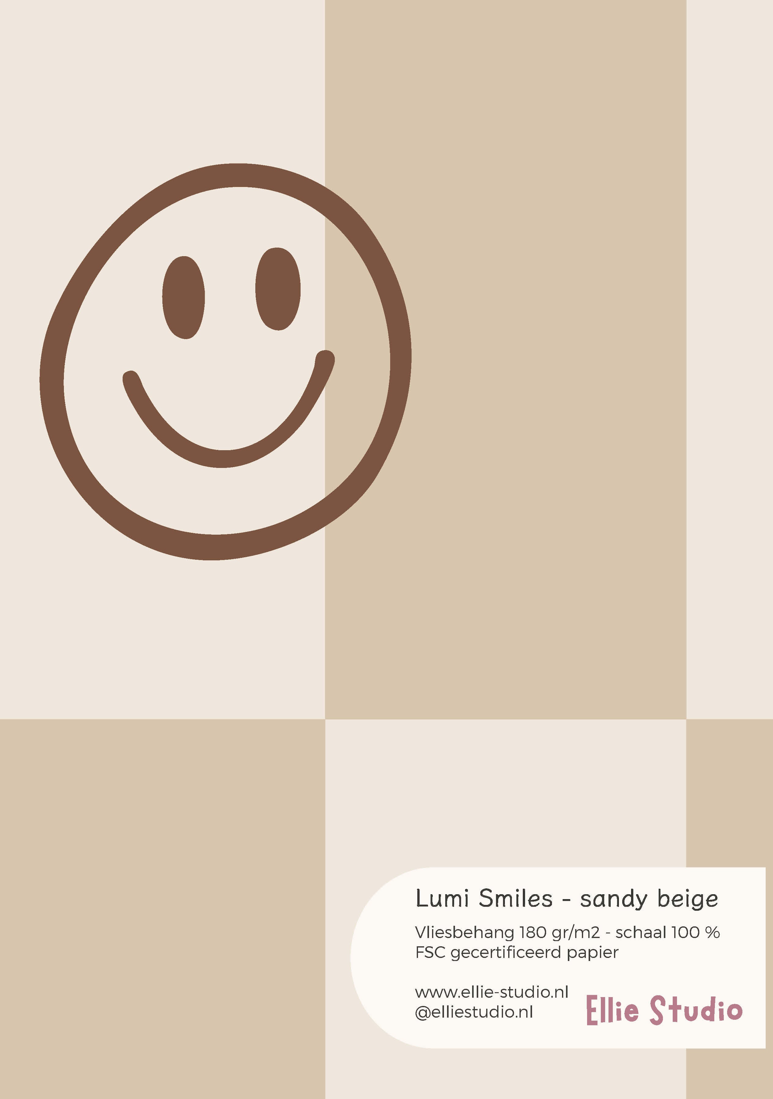 Wallpaper sample Lumi Smiles - sandy beige