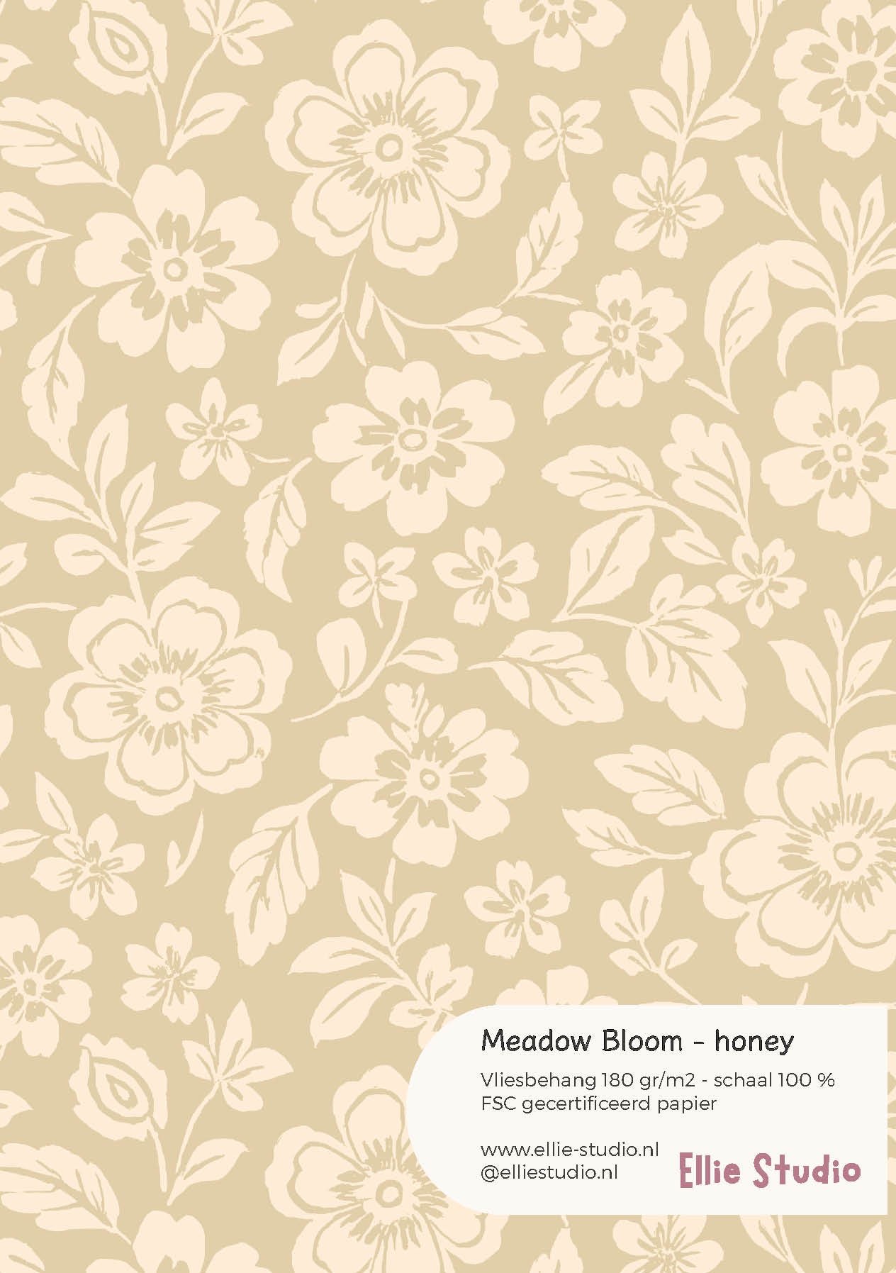 Wallpaper sample Tiny Blossom - apricot