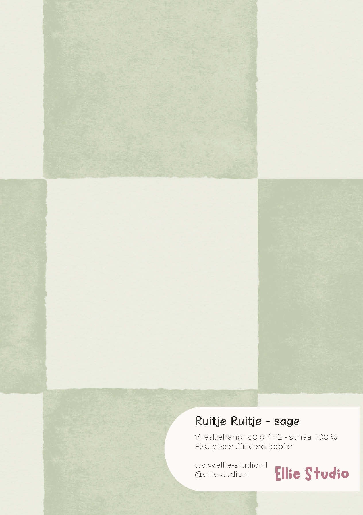 Behangstaal Ruitje Ruitje - sage