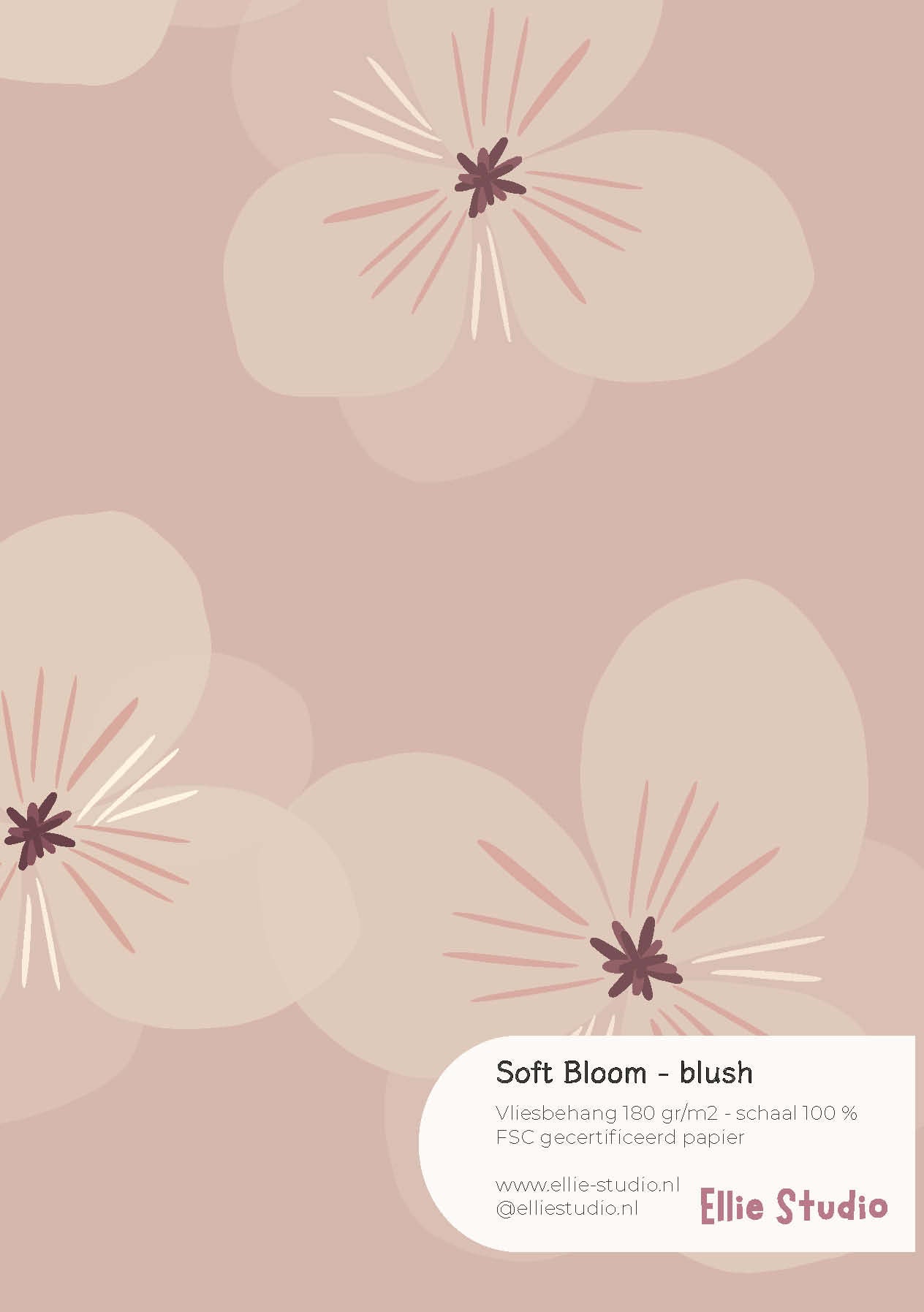 Wallpaper sample Soft Bloom - blush