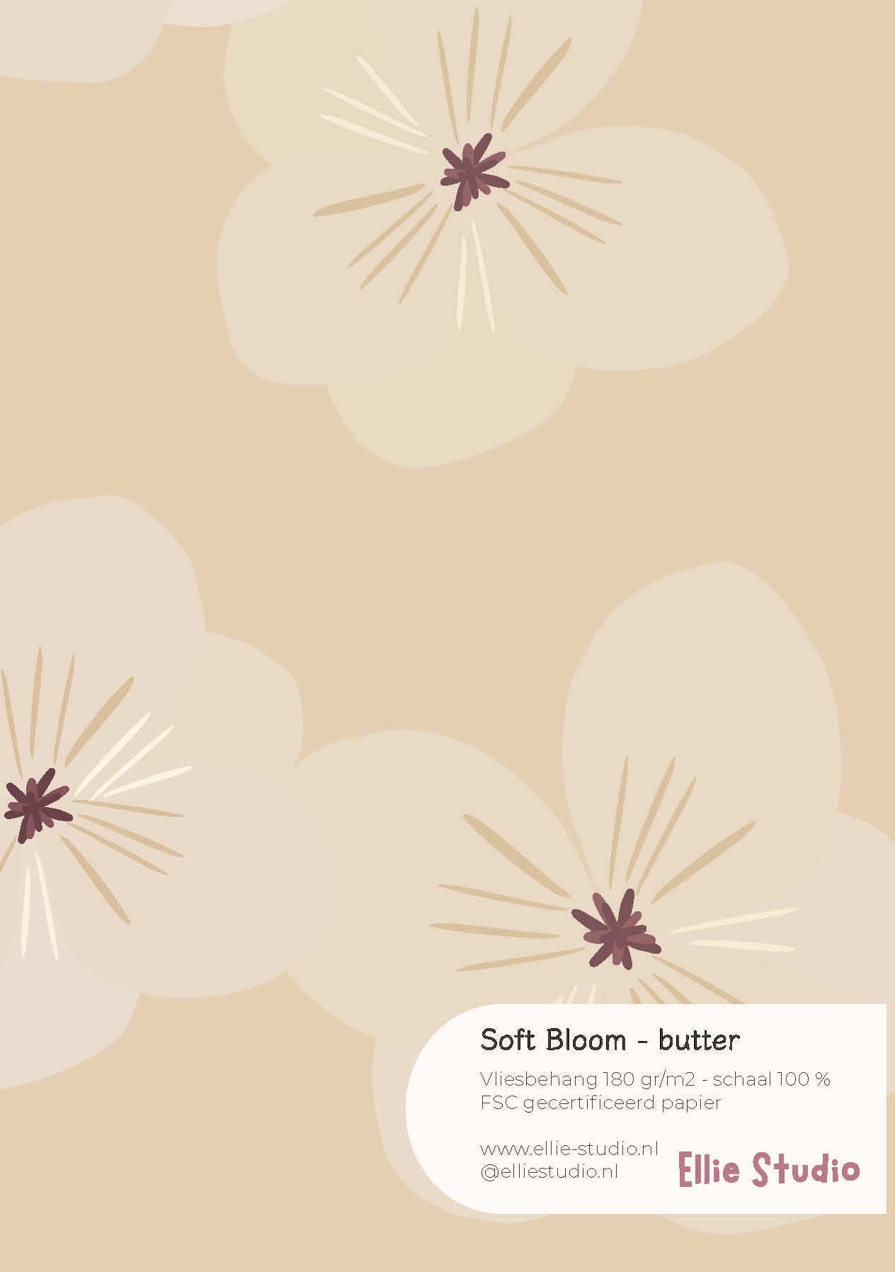 Behangstaal Soft Bloom - butter