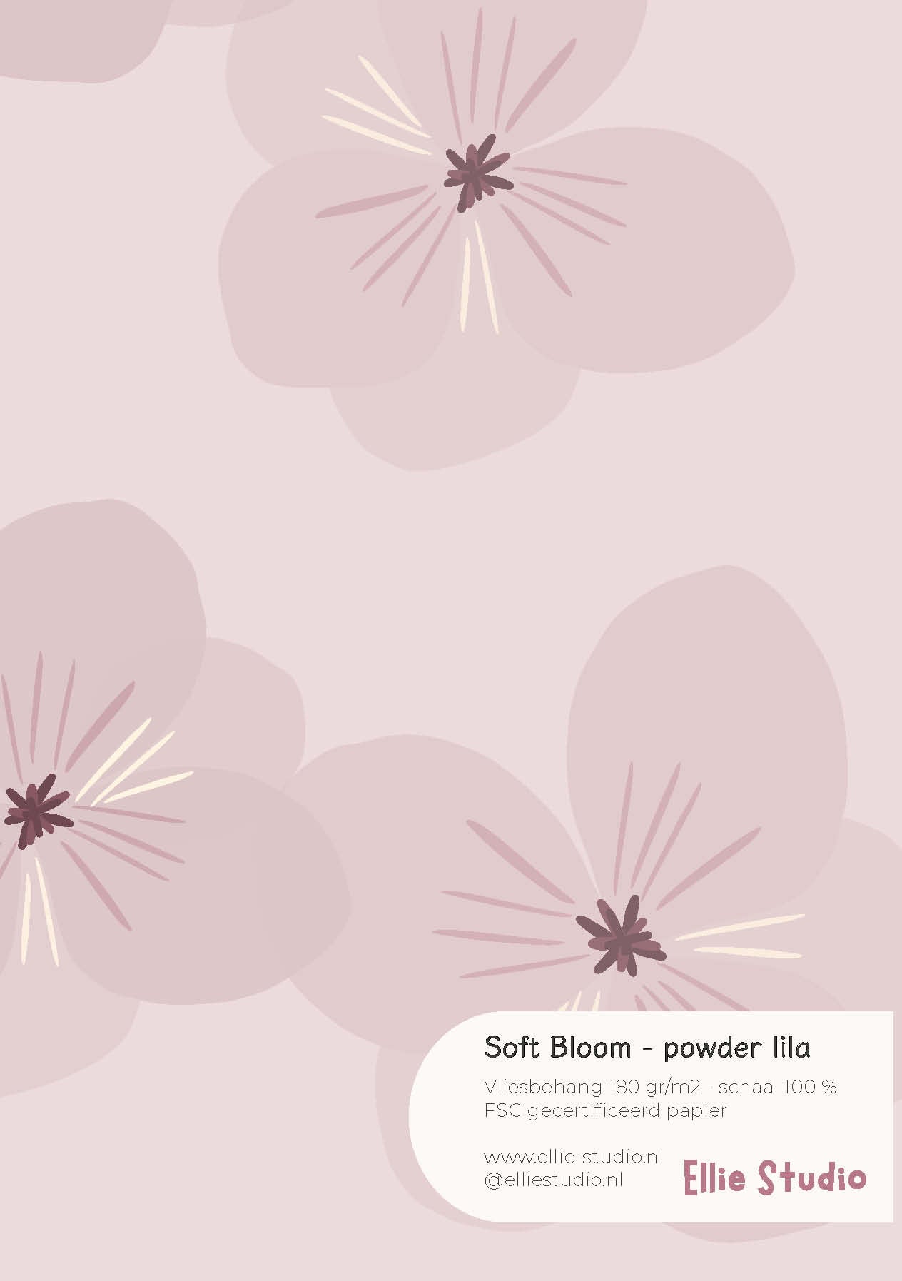 Wallpaper sample Soft Bloom - powder lilac