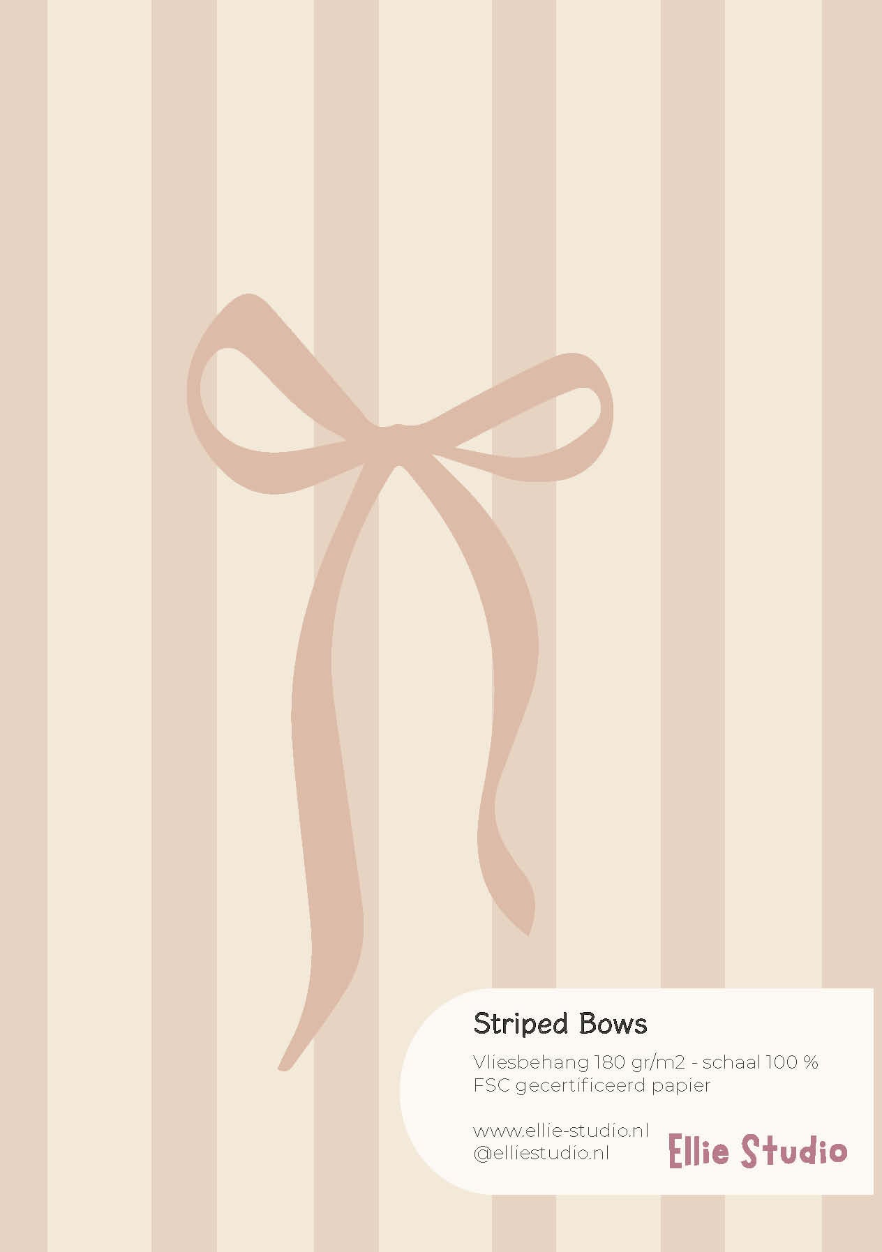 Wallpaper sample Striped Bows