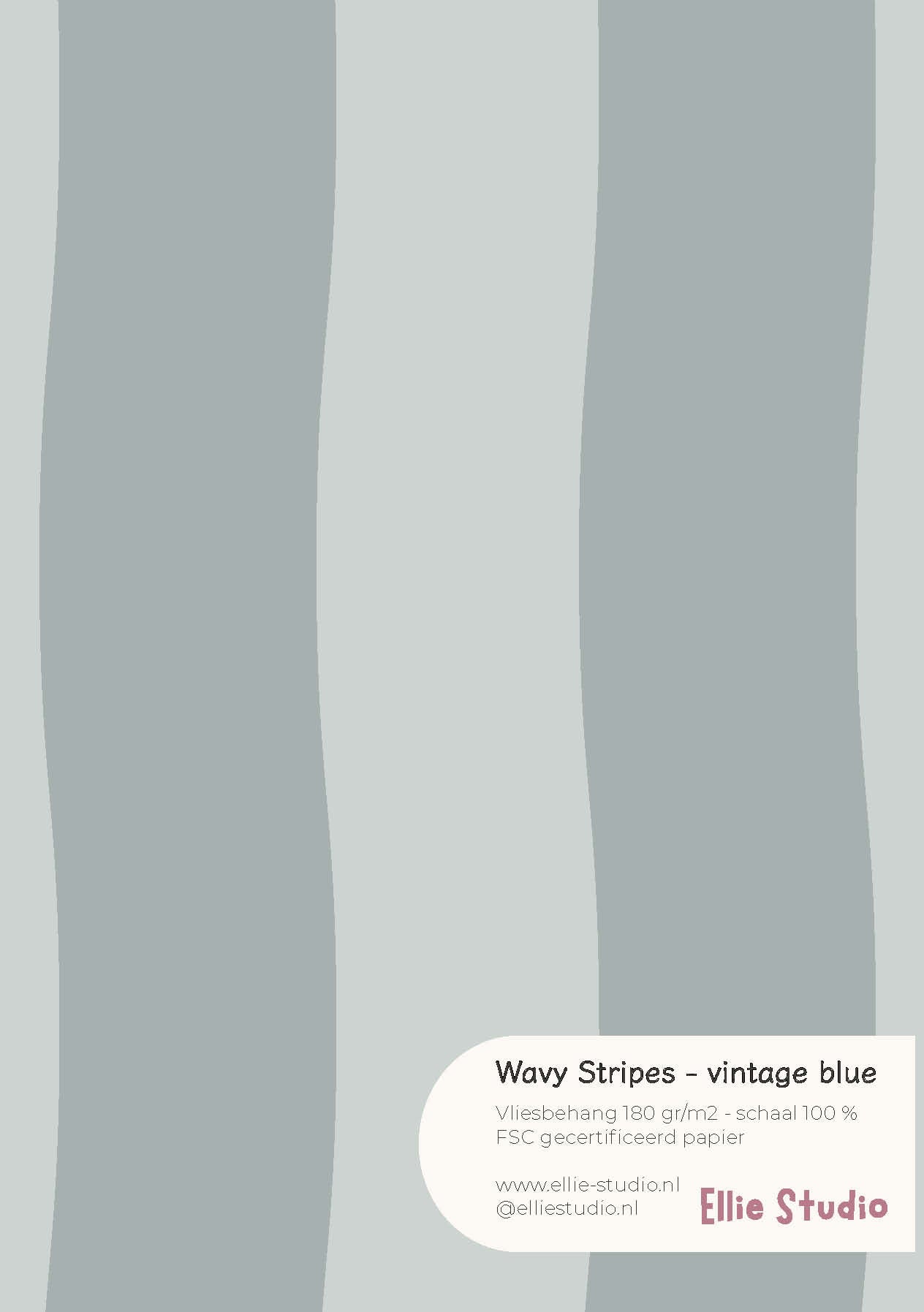Behangstaal Wavy Stripes - vintage blue