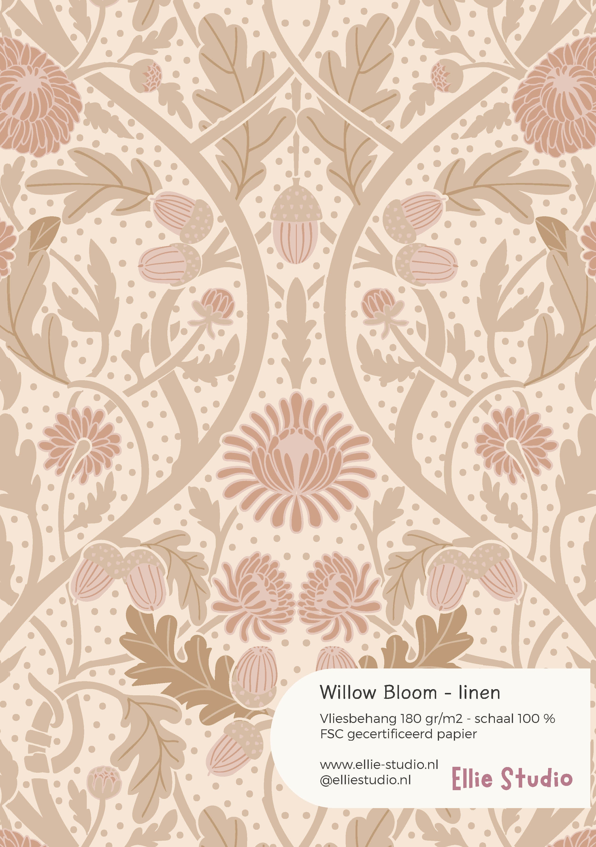 Behangstaal Willow Bloom - linen