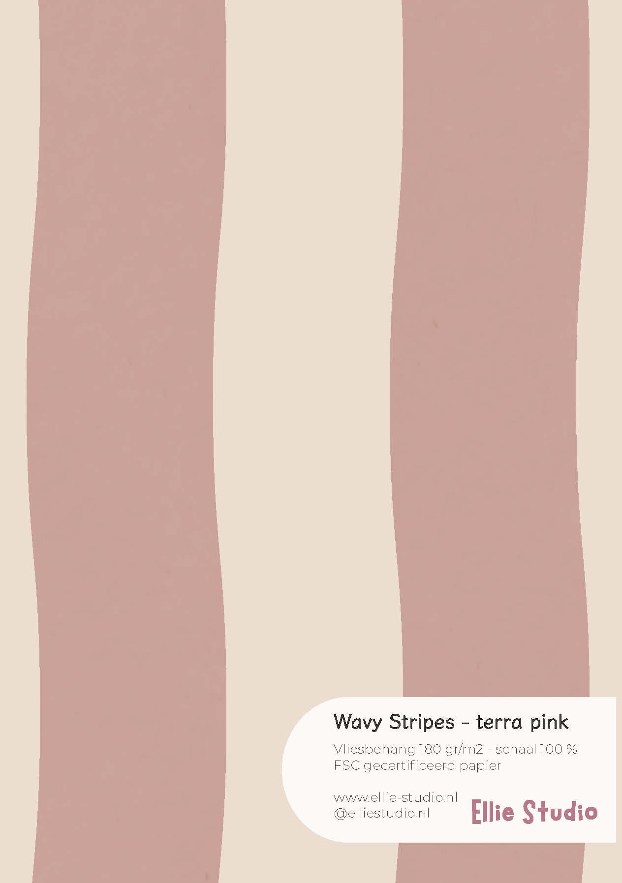 Wallpaper sample Wavy Stripes - terra pink