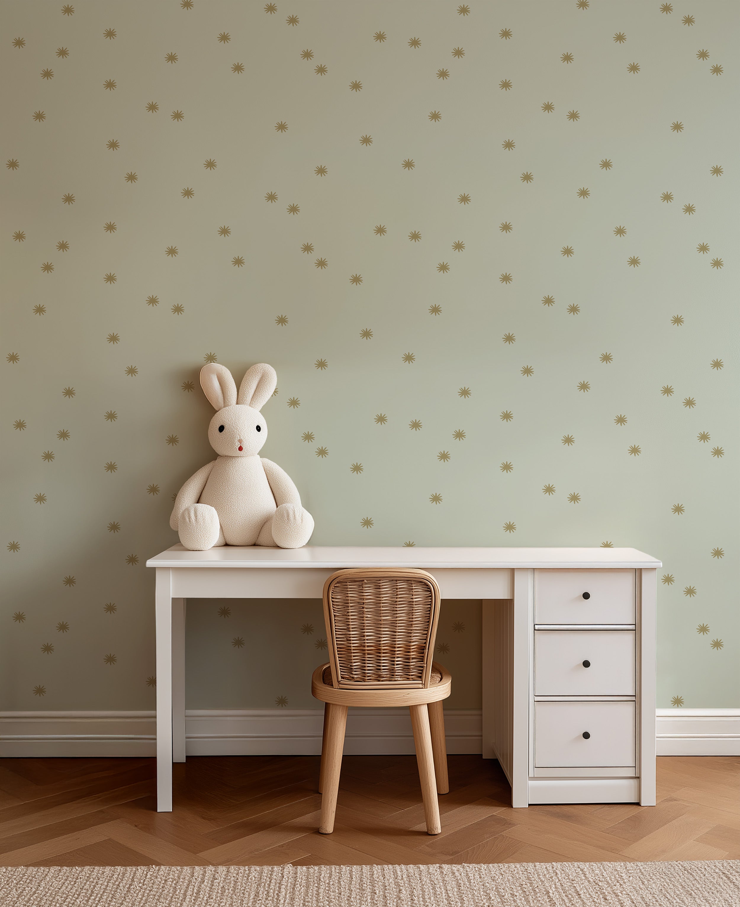 Wallpaper Wiebertje - vintage blue | stars