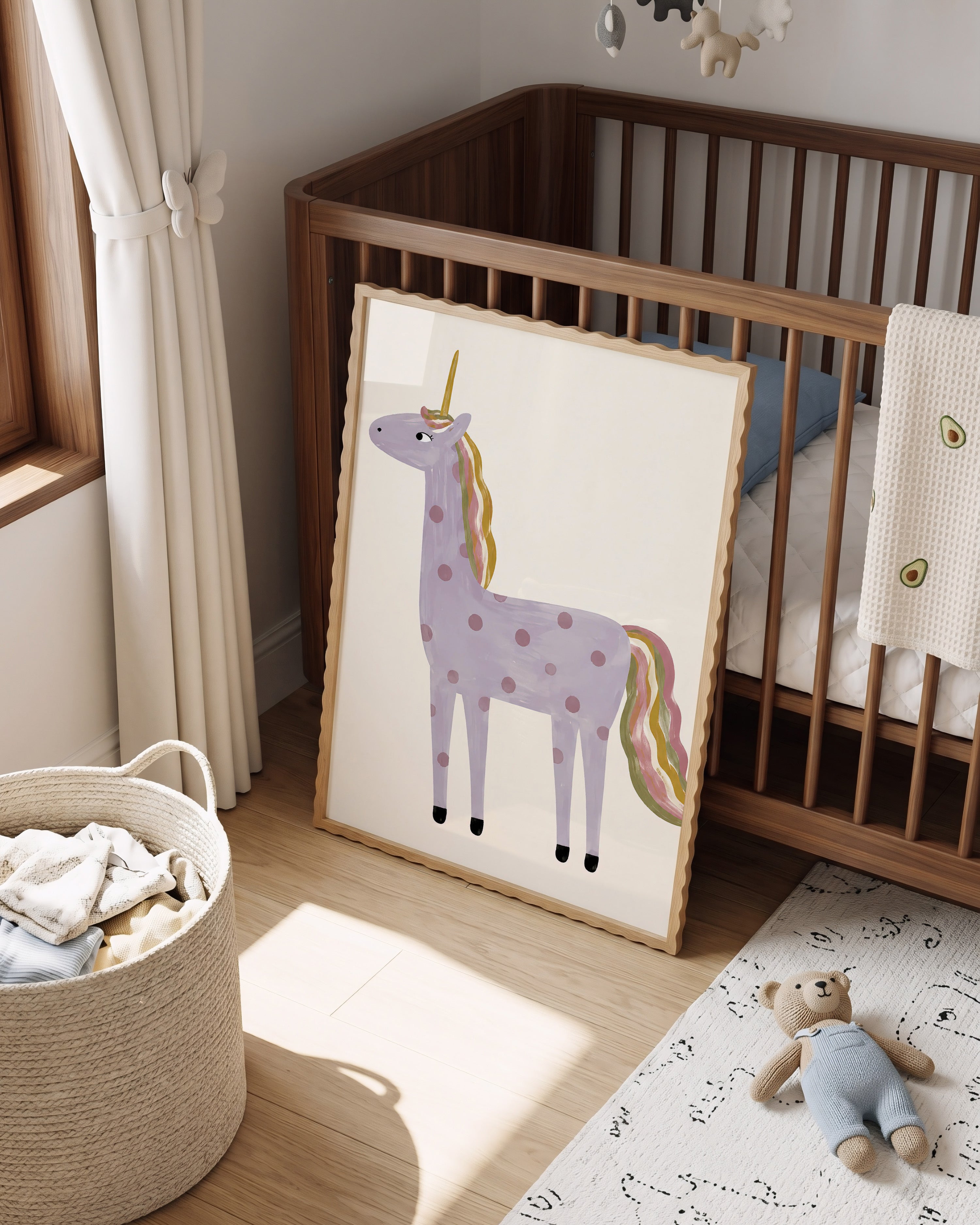 Children's room print - Unicorn lilac