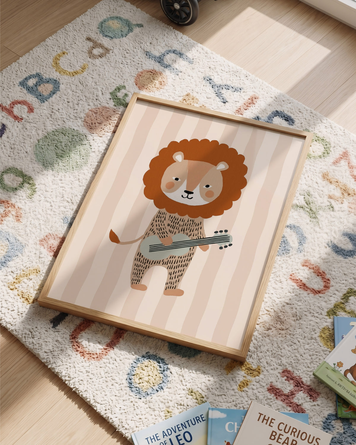 Kinderkamer print - Leeuw met Gitaar