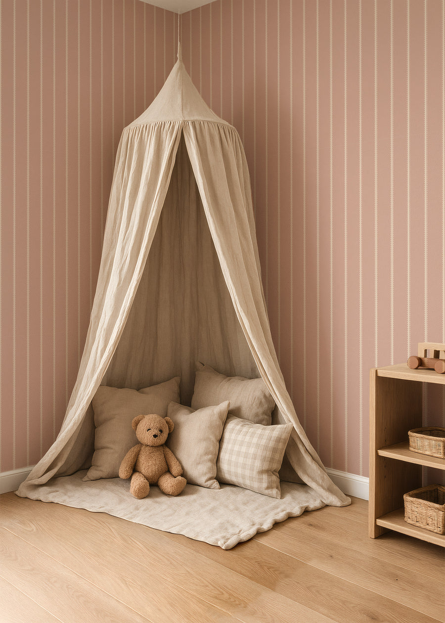 Wallpaper Tiny Stripes - nude pink