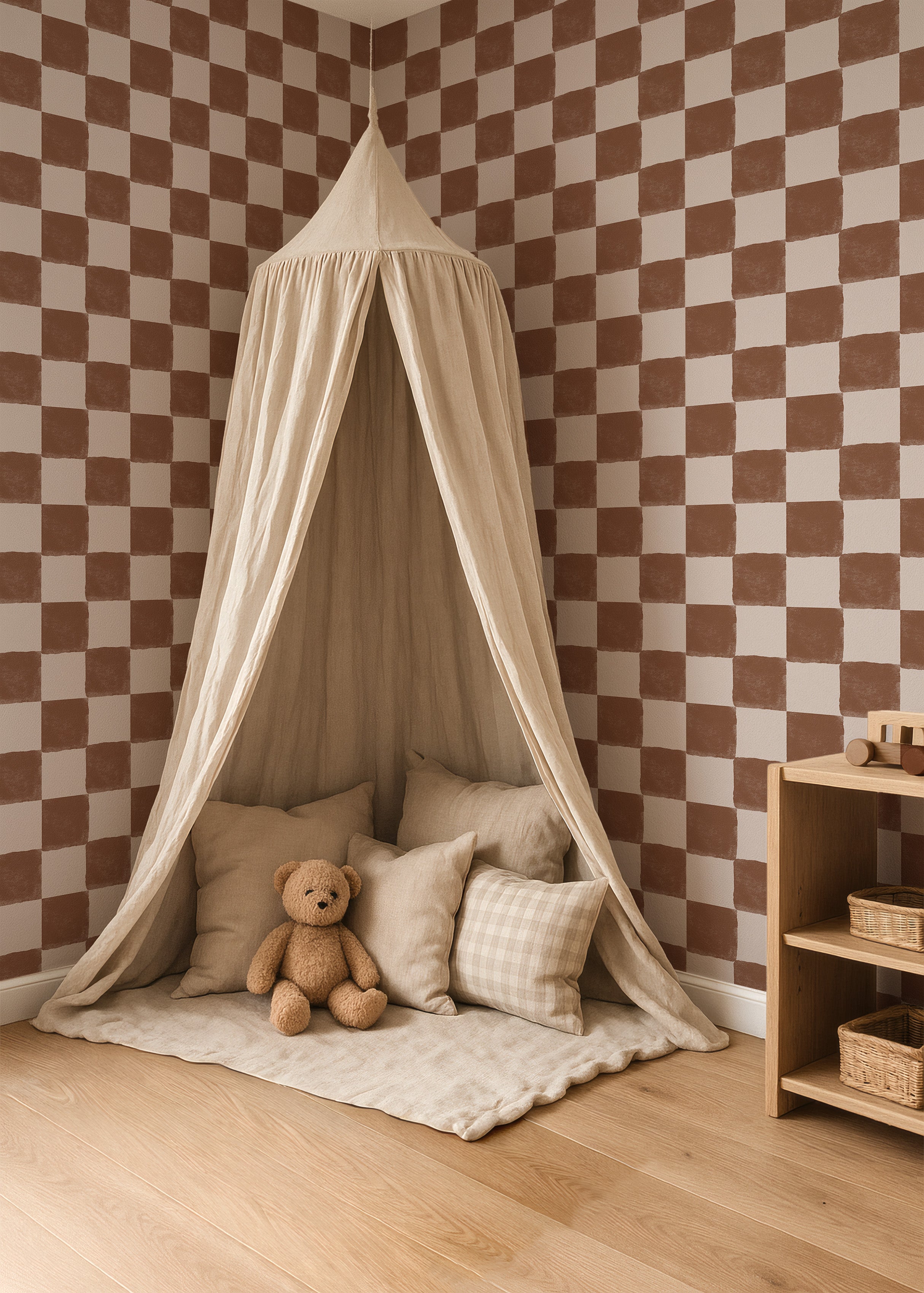 Wallpaper Checkered Checkered - denim