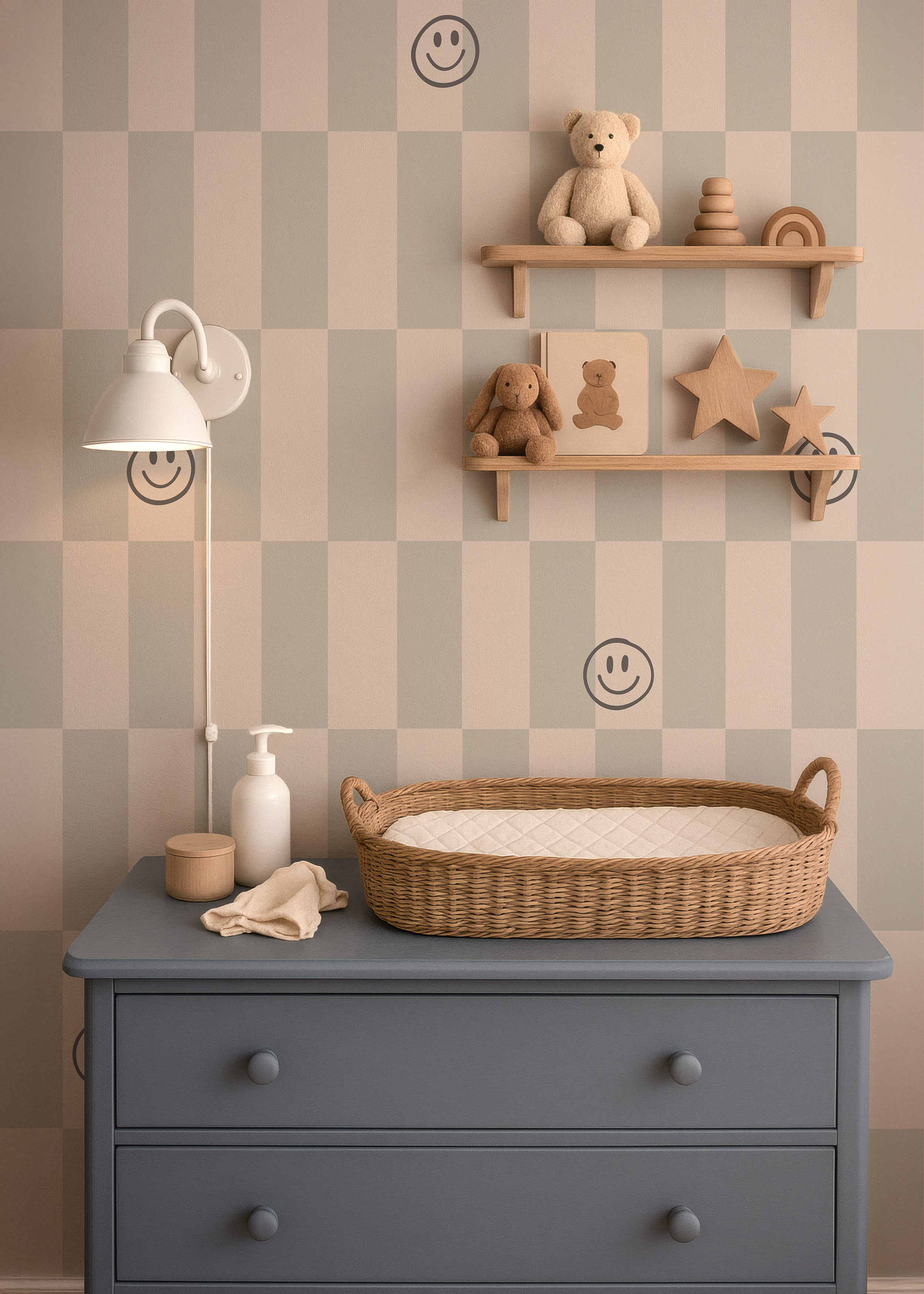 Wallpaper Lumi Smiles - soft gray