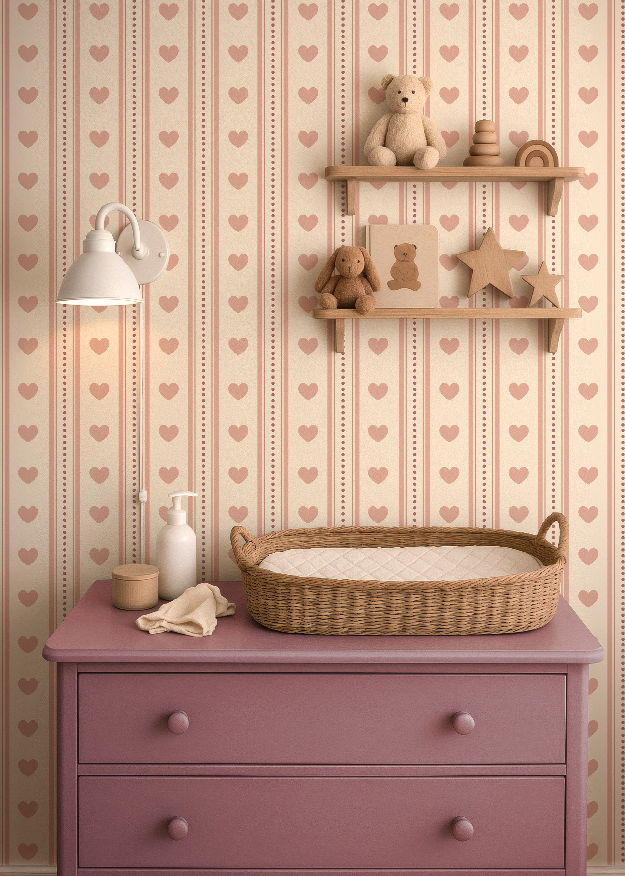 Wallpaper Vintage Hearts
