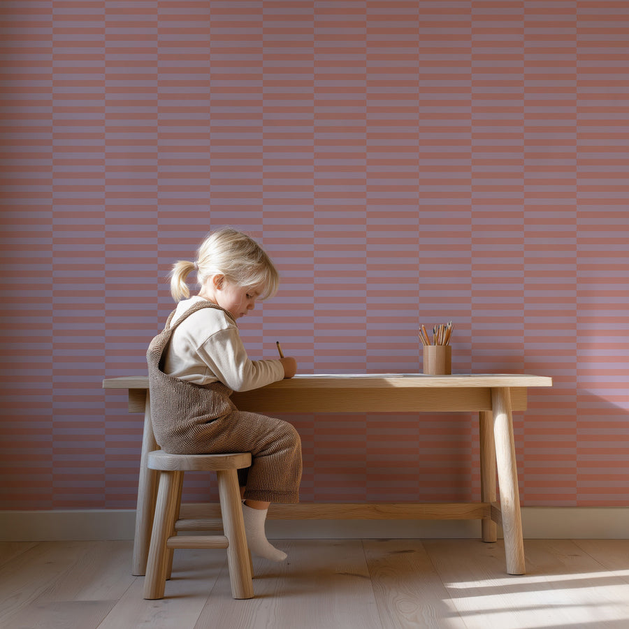 Behang Cheeky Checks - lilac pink
