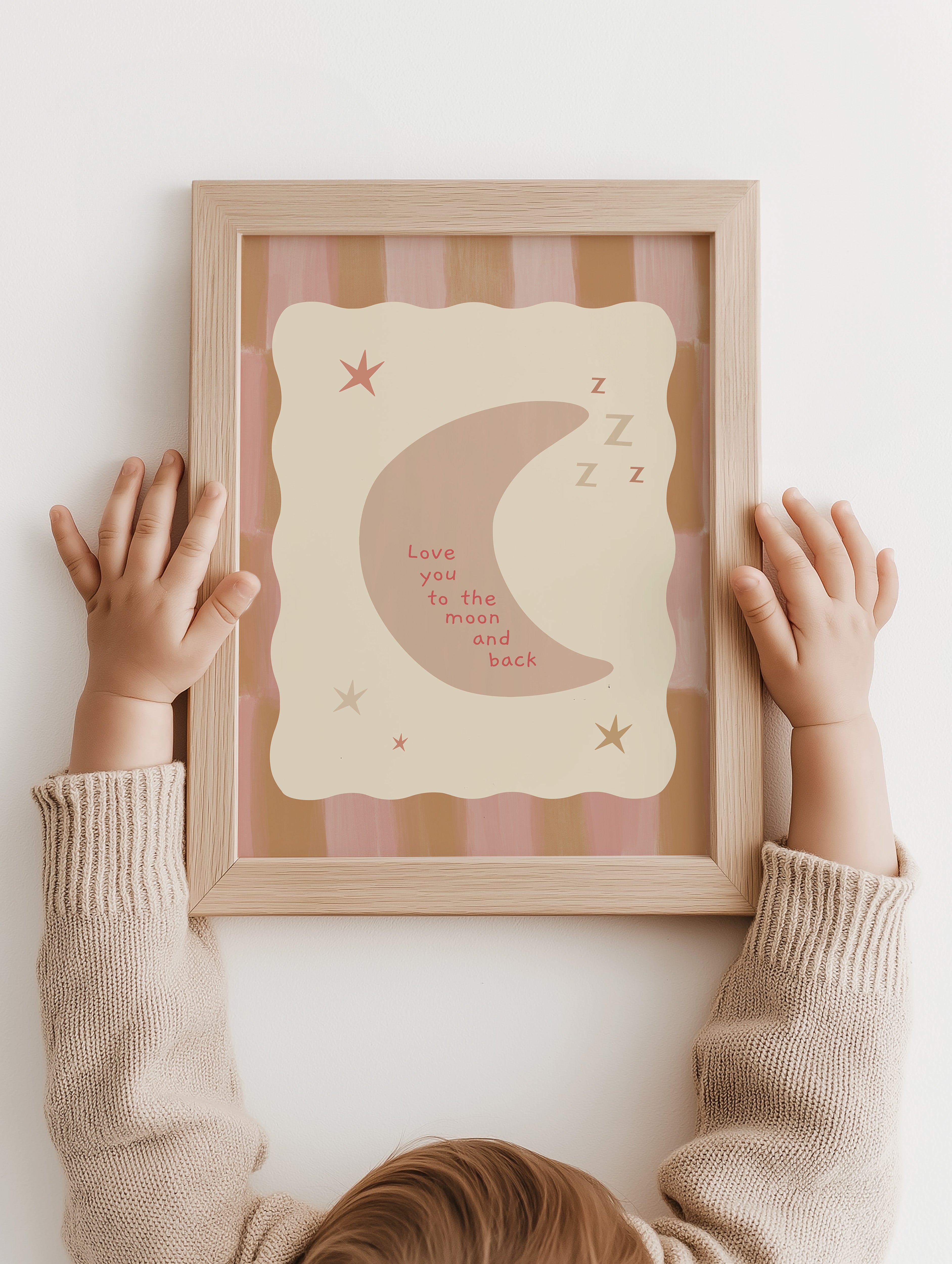 Kinderkamer poster - Moon & Back Droom | beige