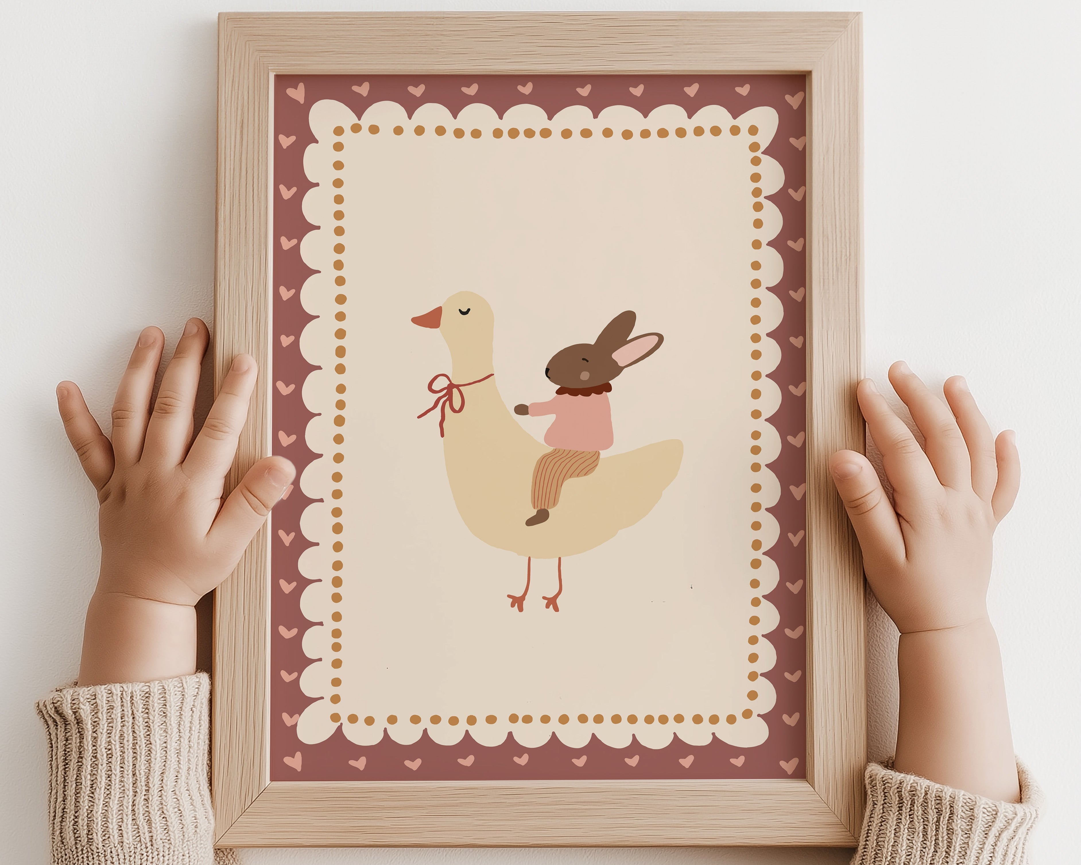Kinderkamer poster - Gansje en konijn
