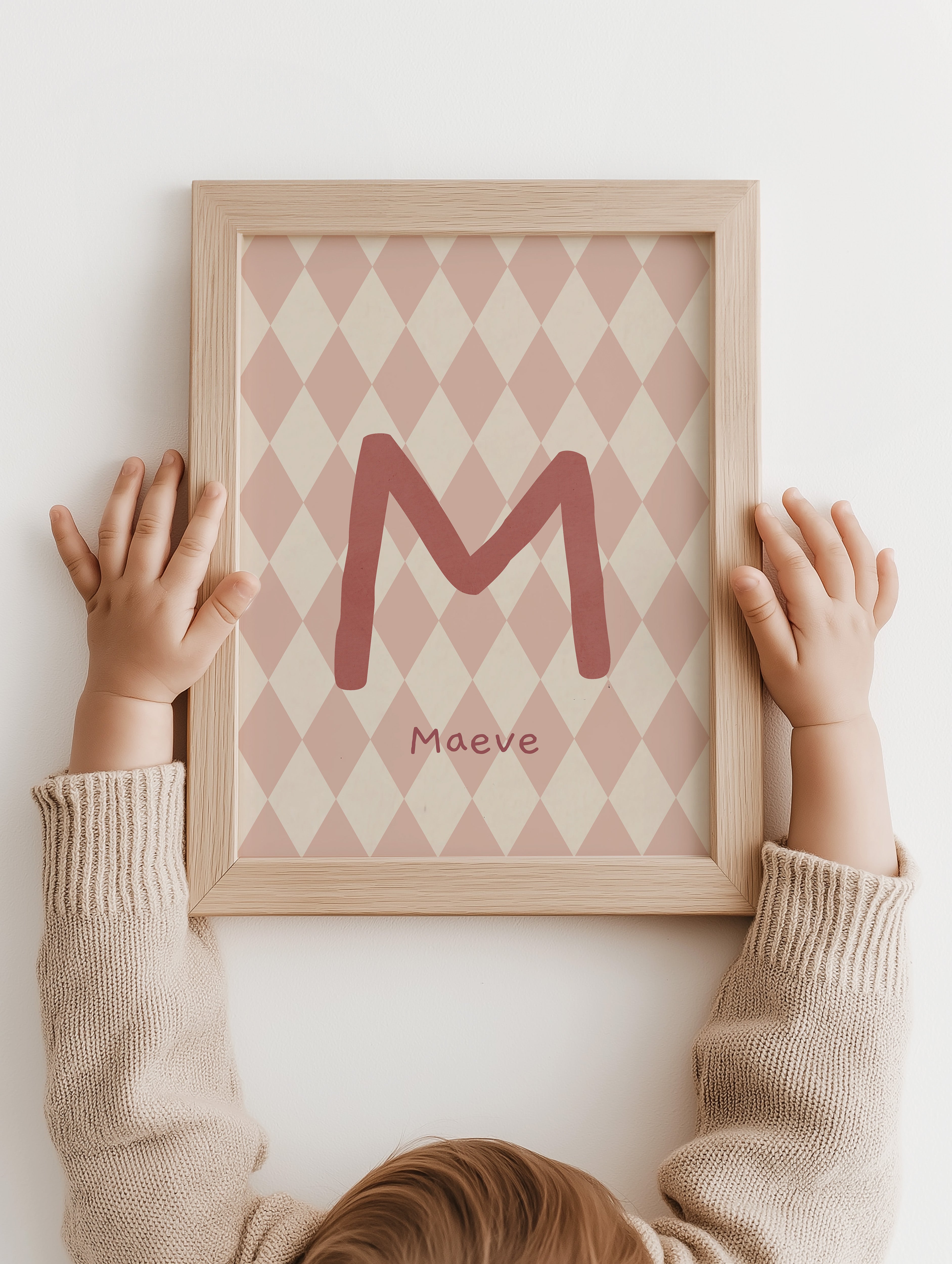 Name poster Soft Check - old pink