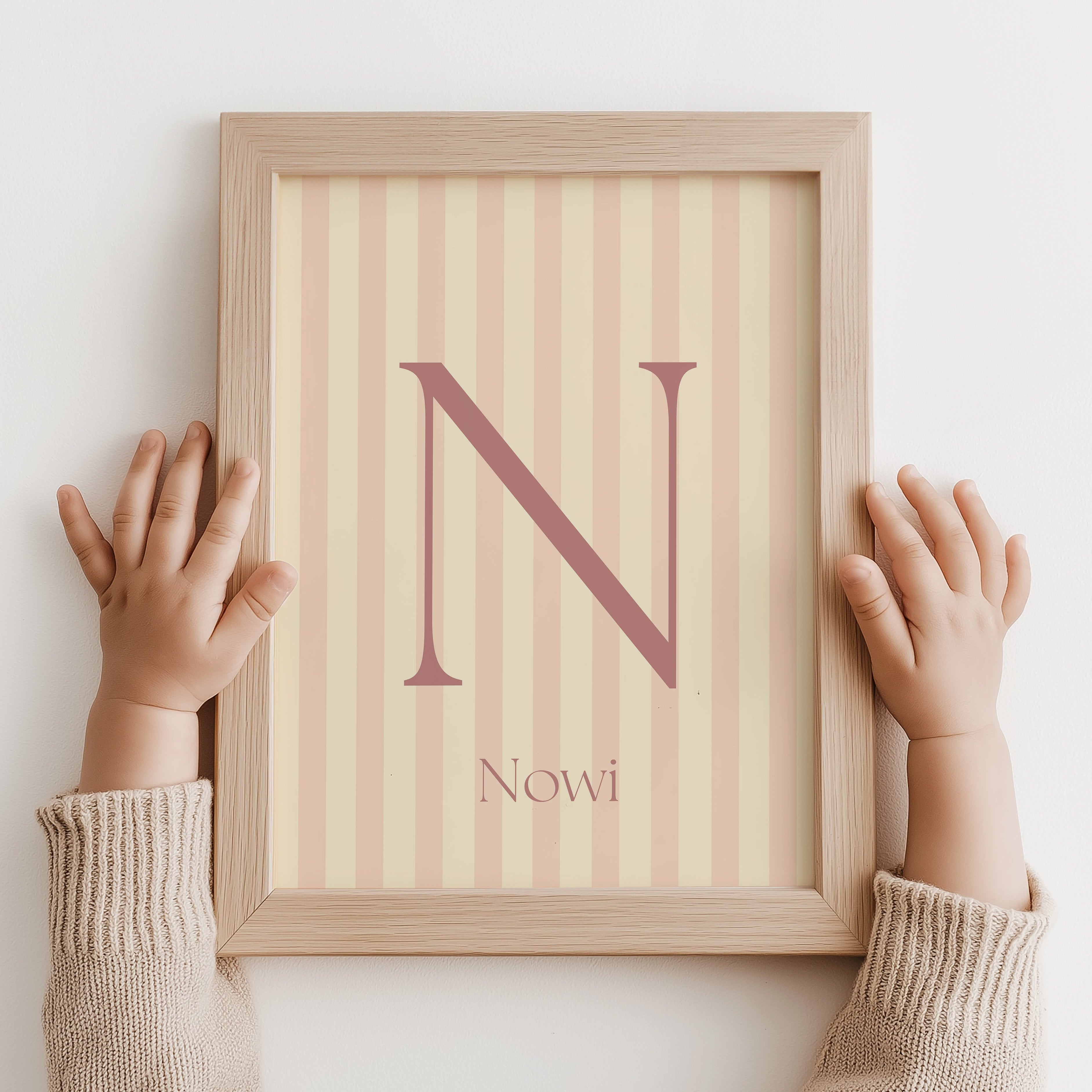 Birth poster Soft Frame - stripes