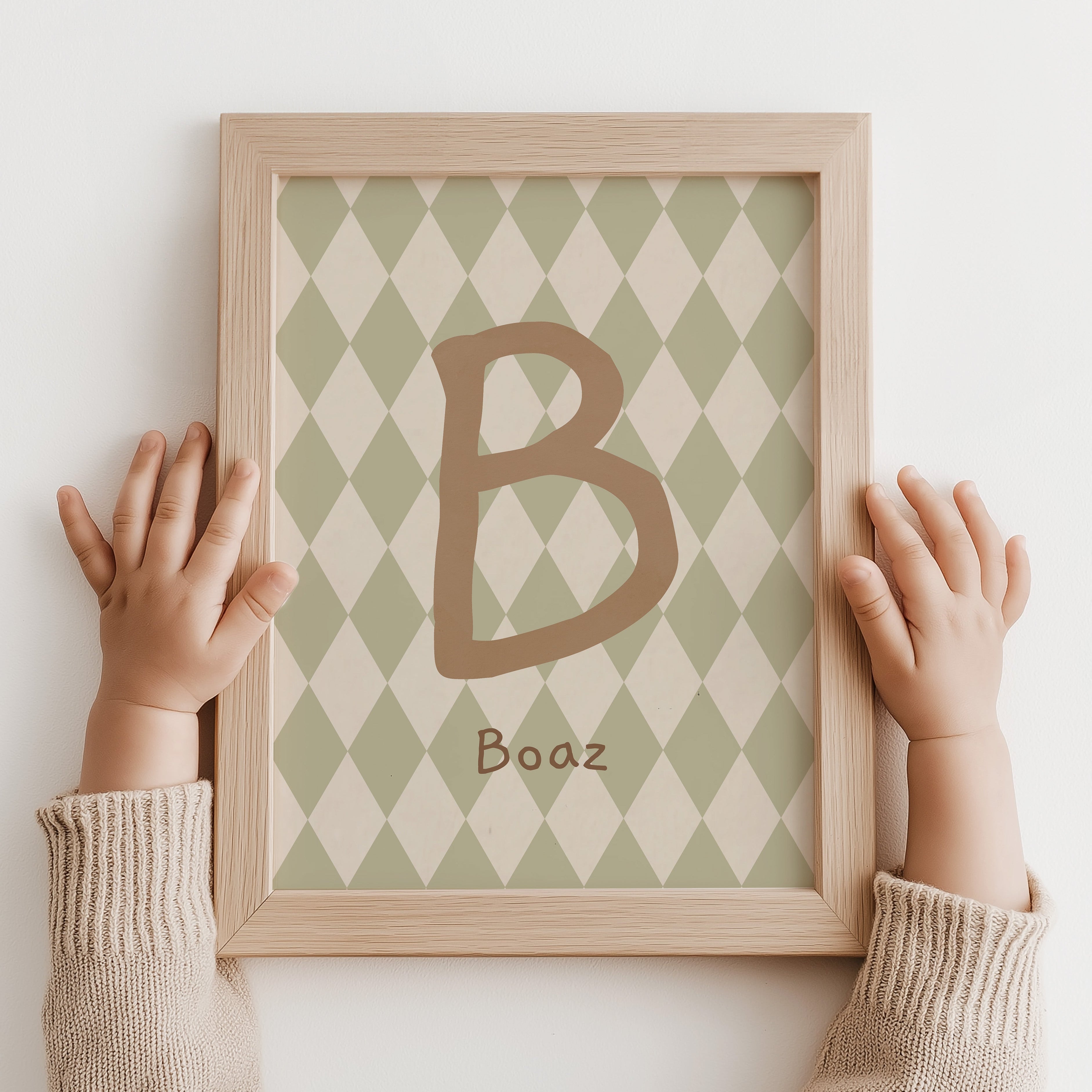 Naamposter Zacht Ruitje - groen