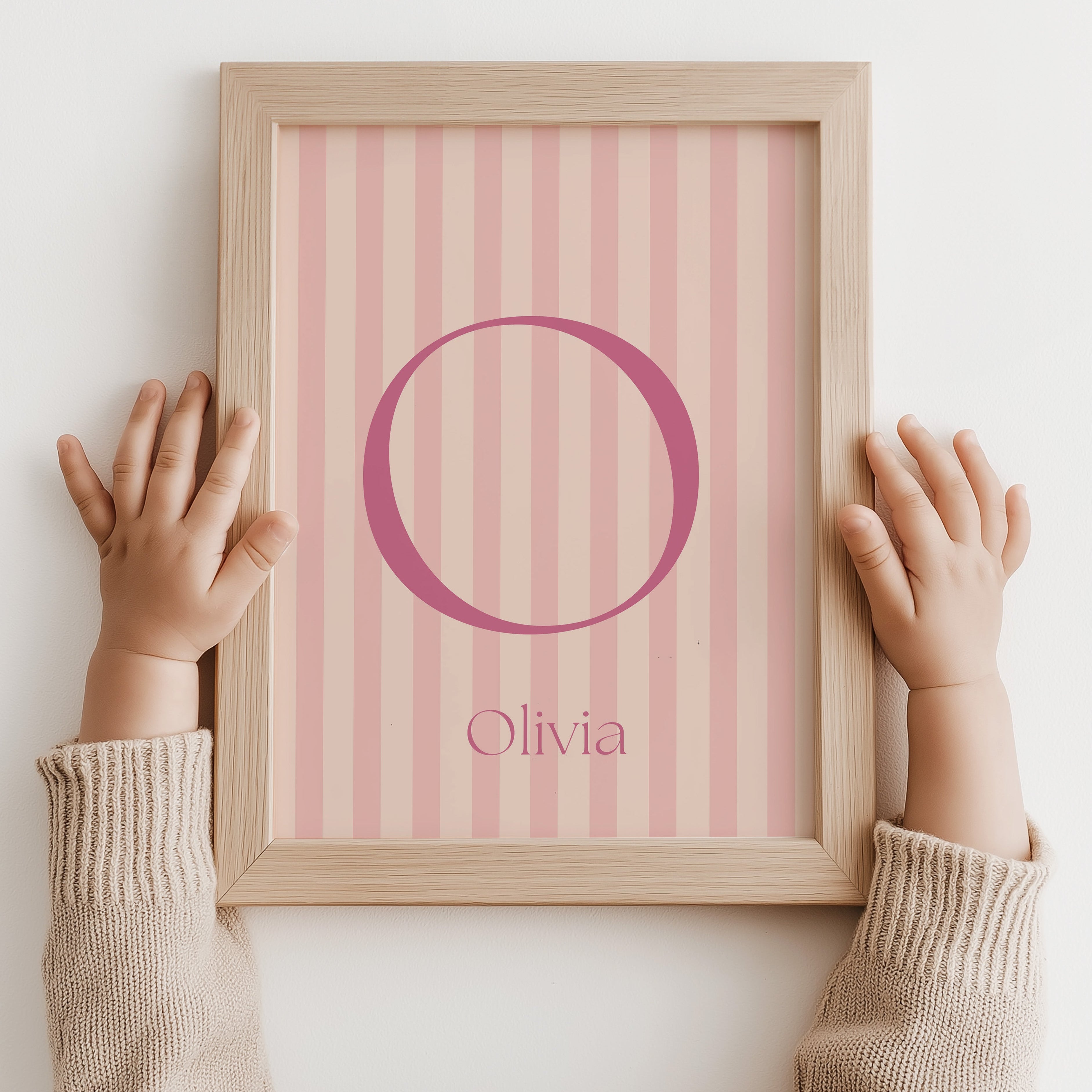 Birth poster Soft Frame - stripes