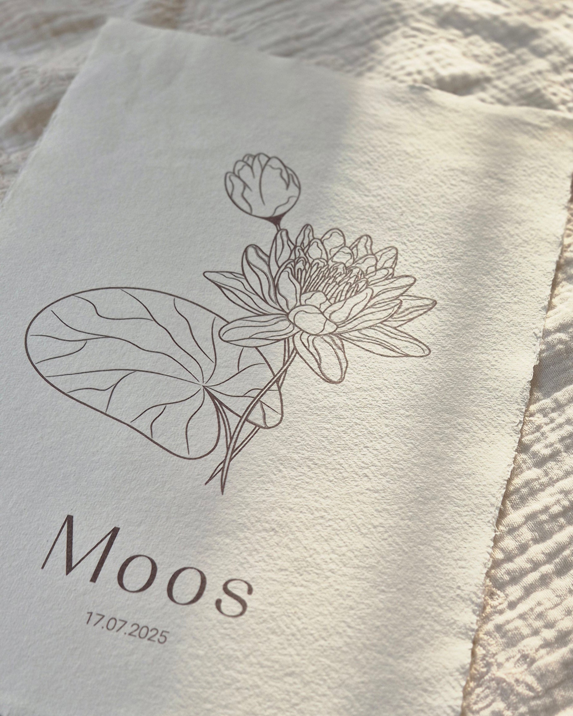 handgemaakte poster geboortebloem juli