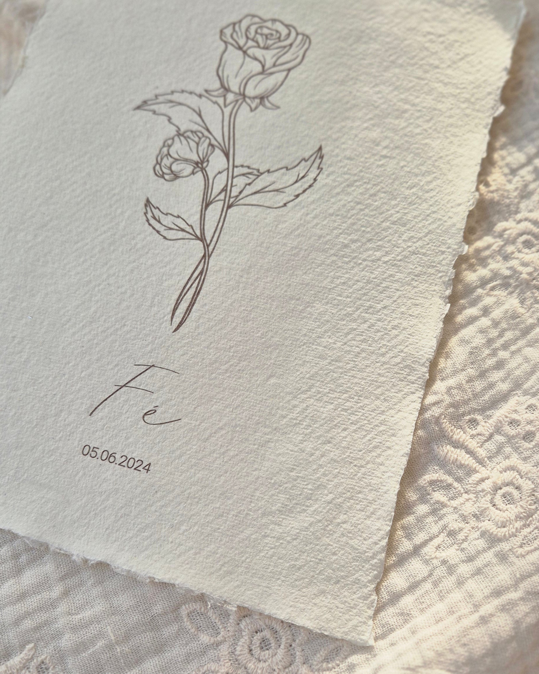 Poster geboortebloem juni handgemaakt