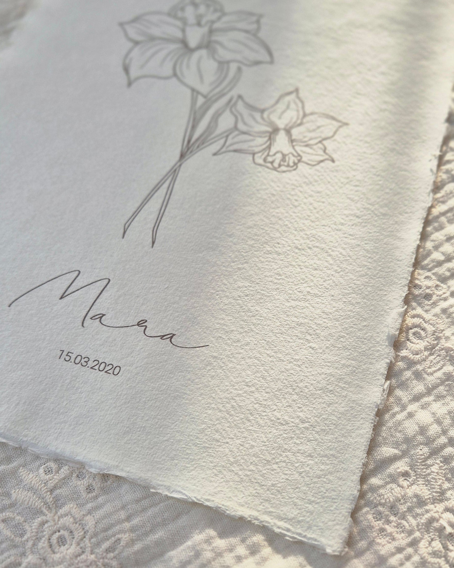 Handgemaakste poster geboortebloem april