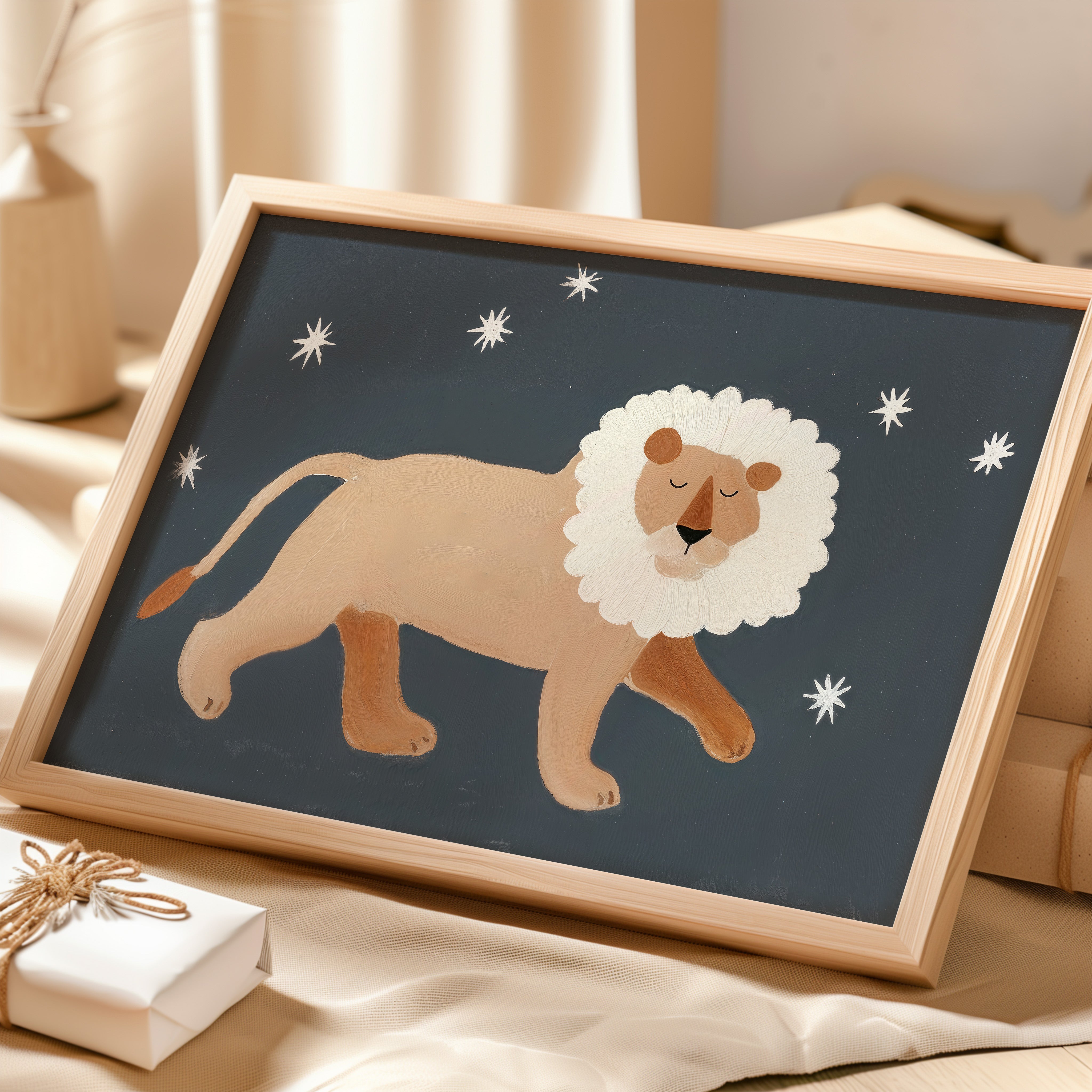 Kinderkamer print - Nachtleeuw