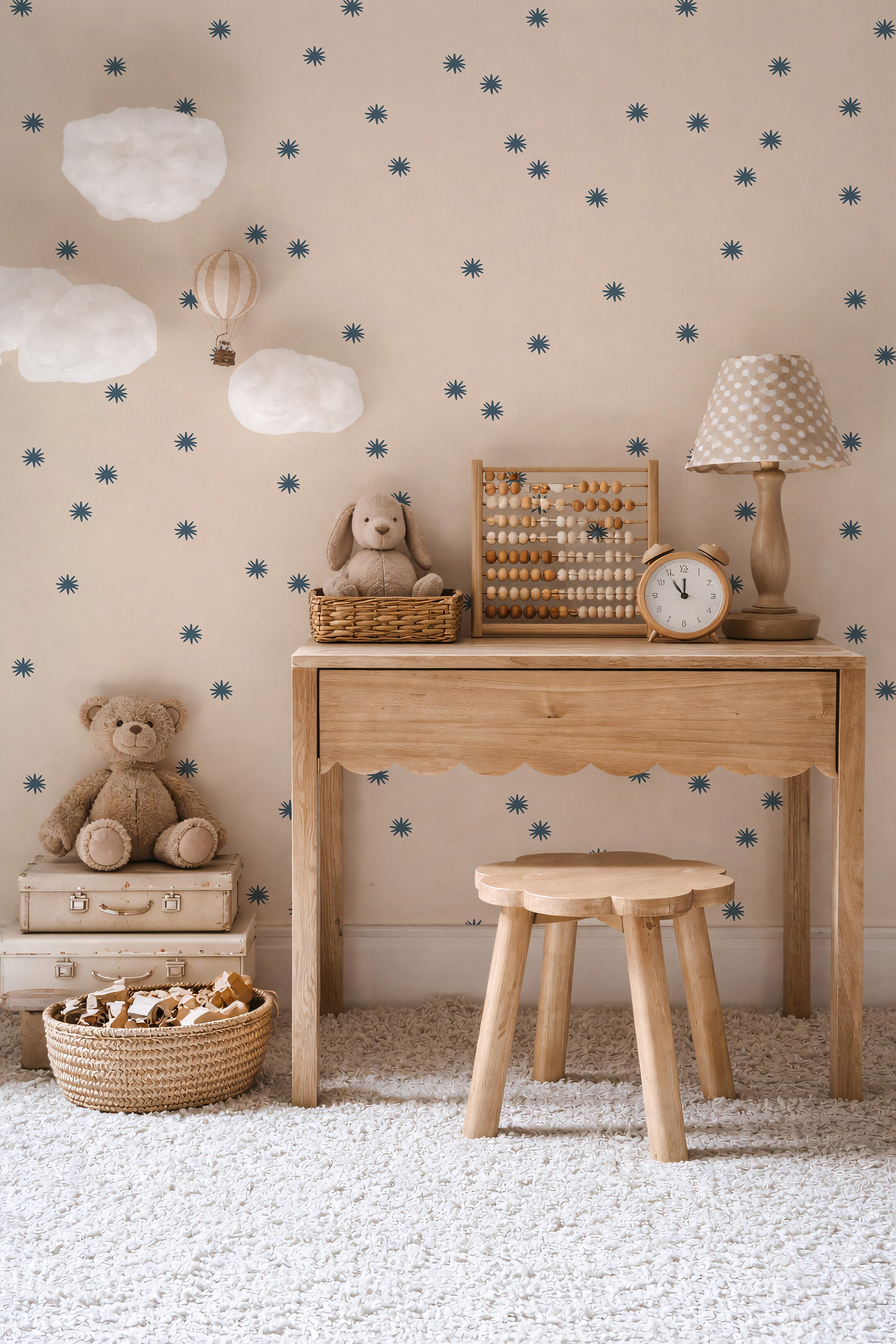 Behang Tiny Stars - royal blue