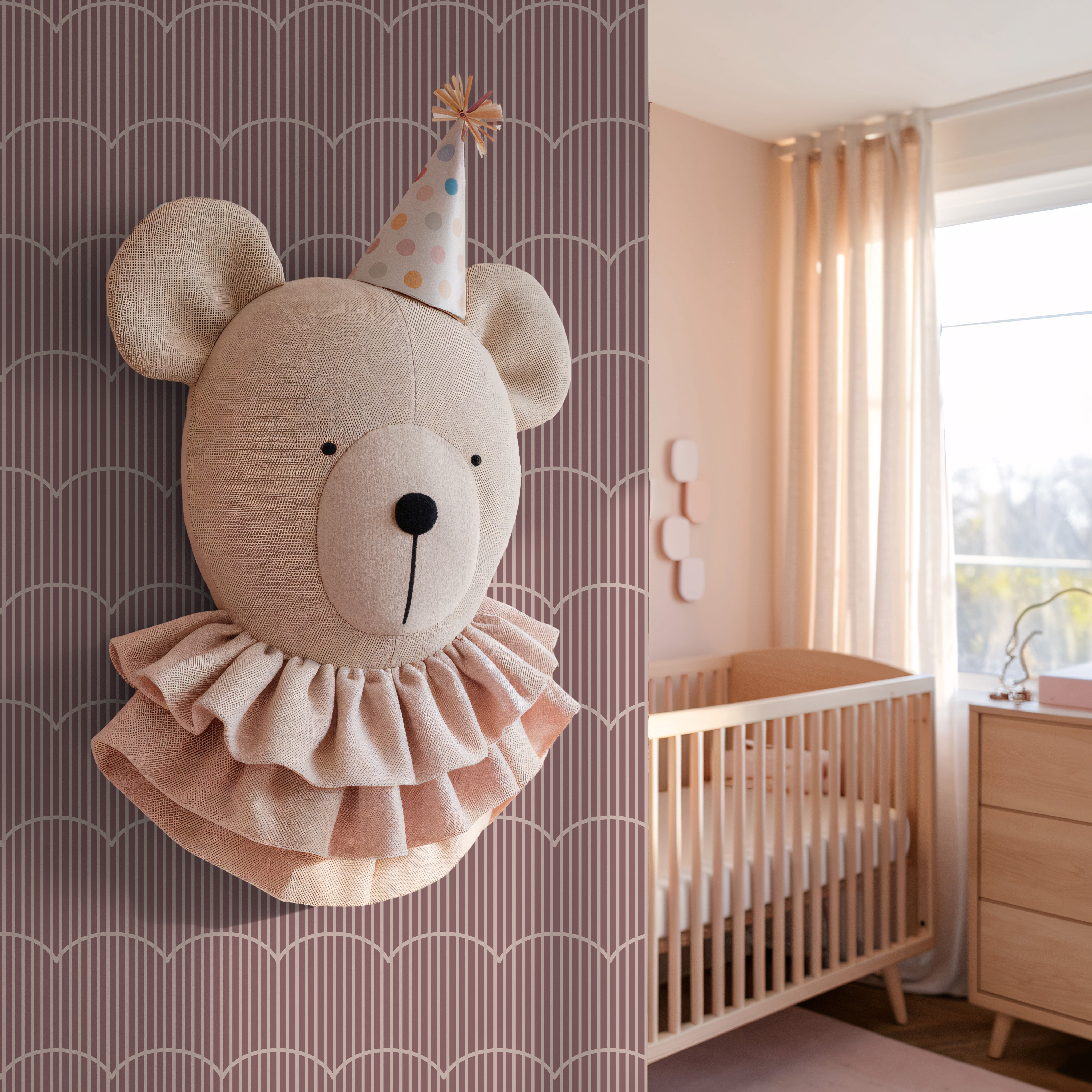 Wallpaper Retro Waves - eggplant