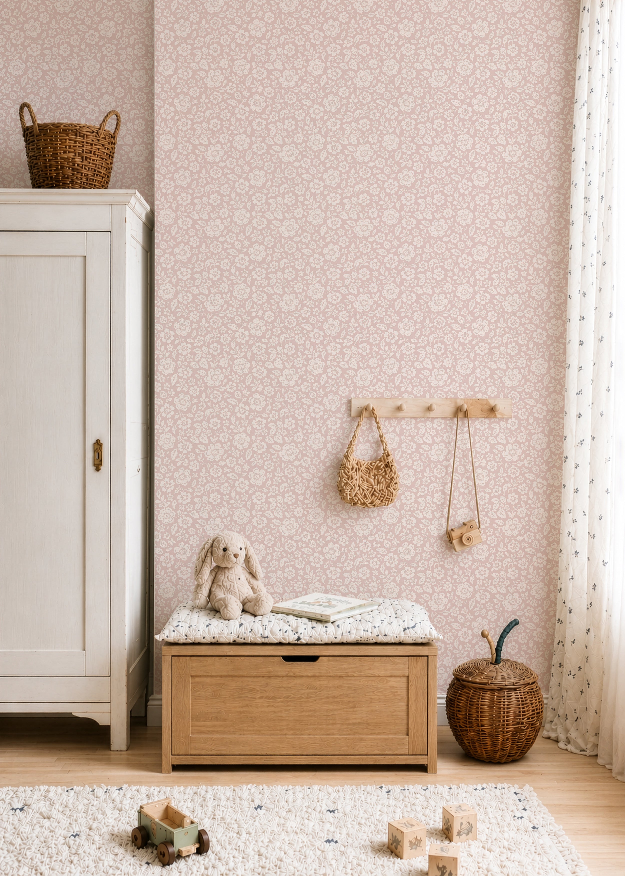 Behang Meadow Bloom - blush