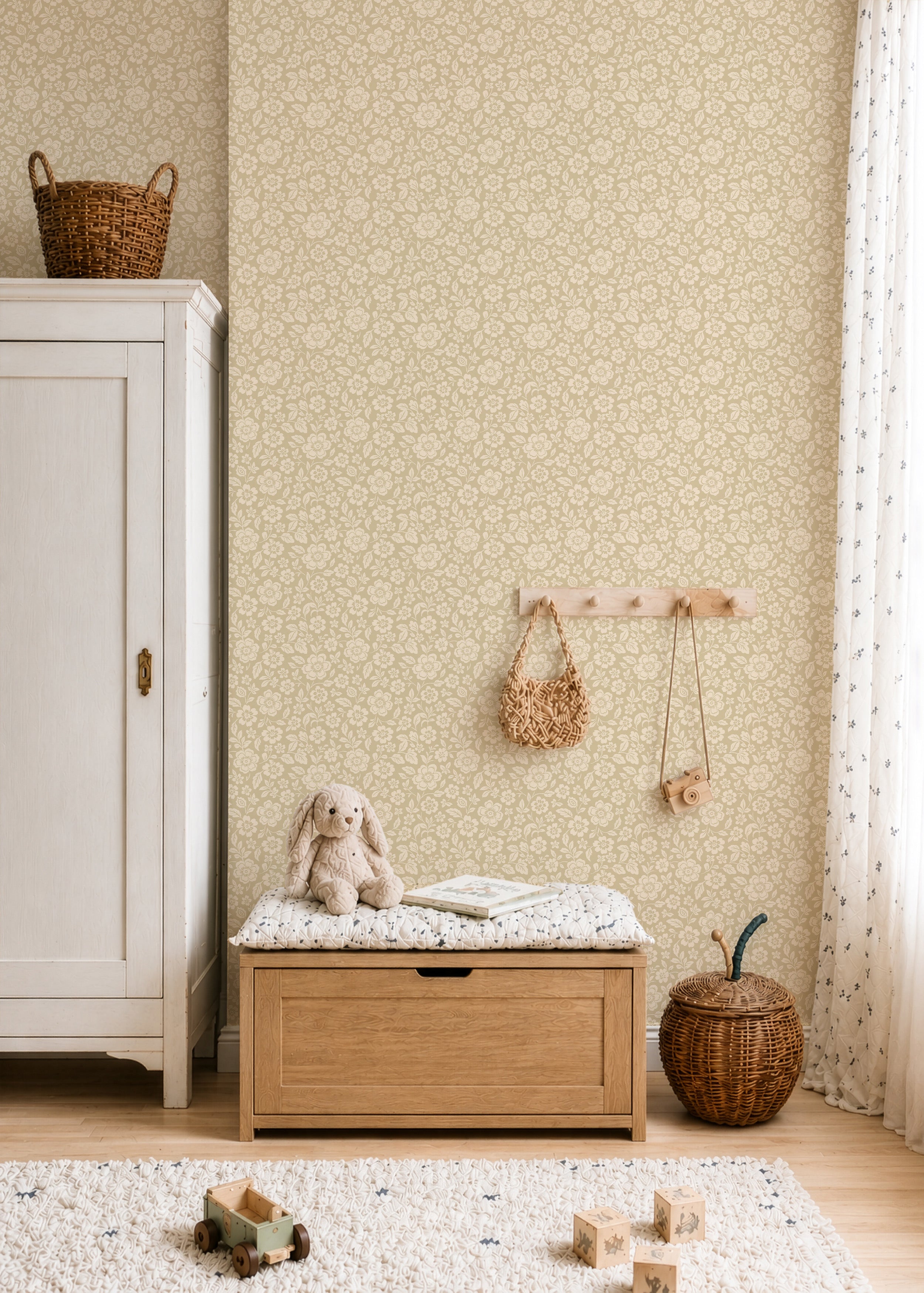 Behang Meadow Bloom - honey