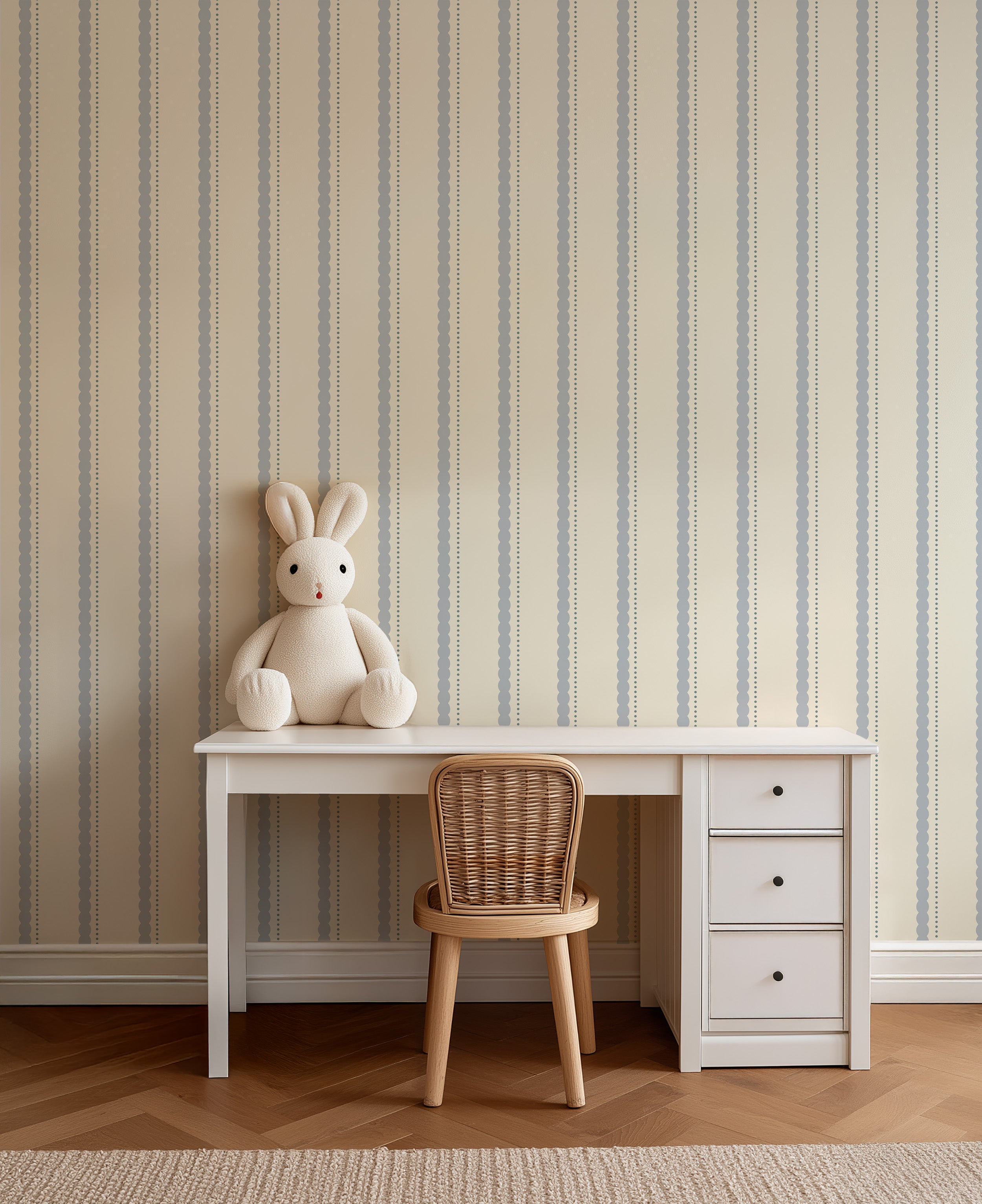 Wallpaper Wavy Stripes - olive green