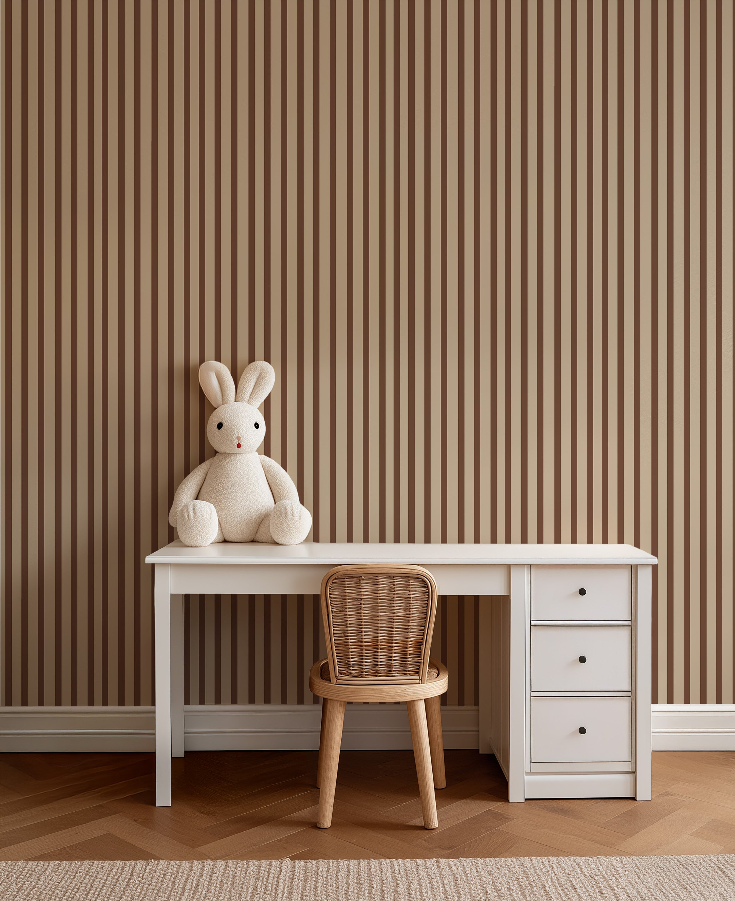 Behang Stripes - chocolate