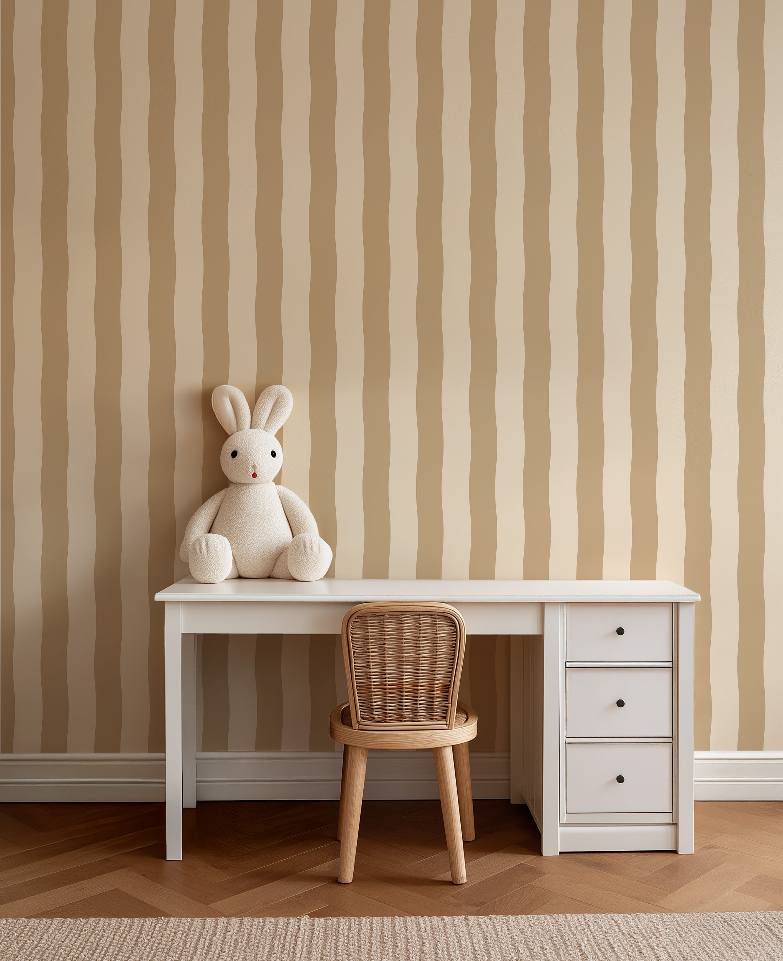 Wallpaper Wavy Stripes - butter