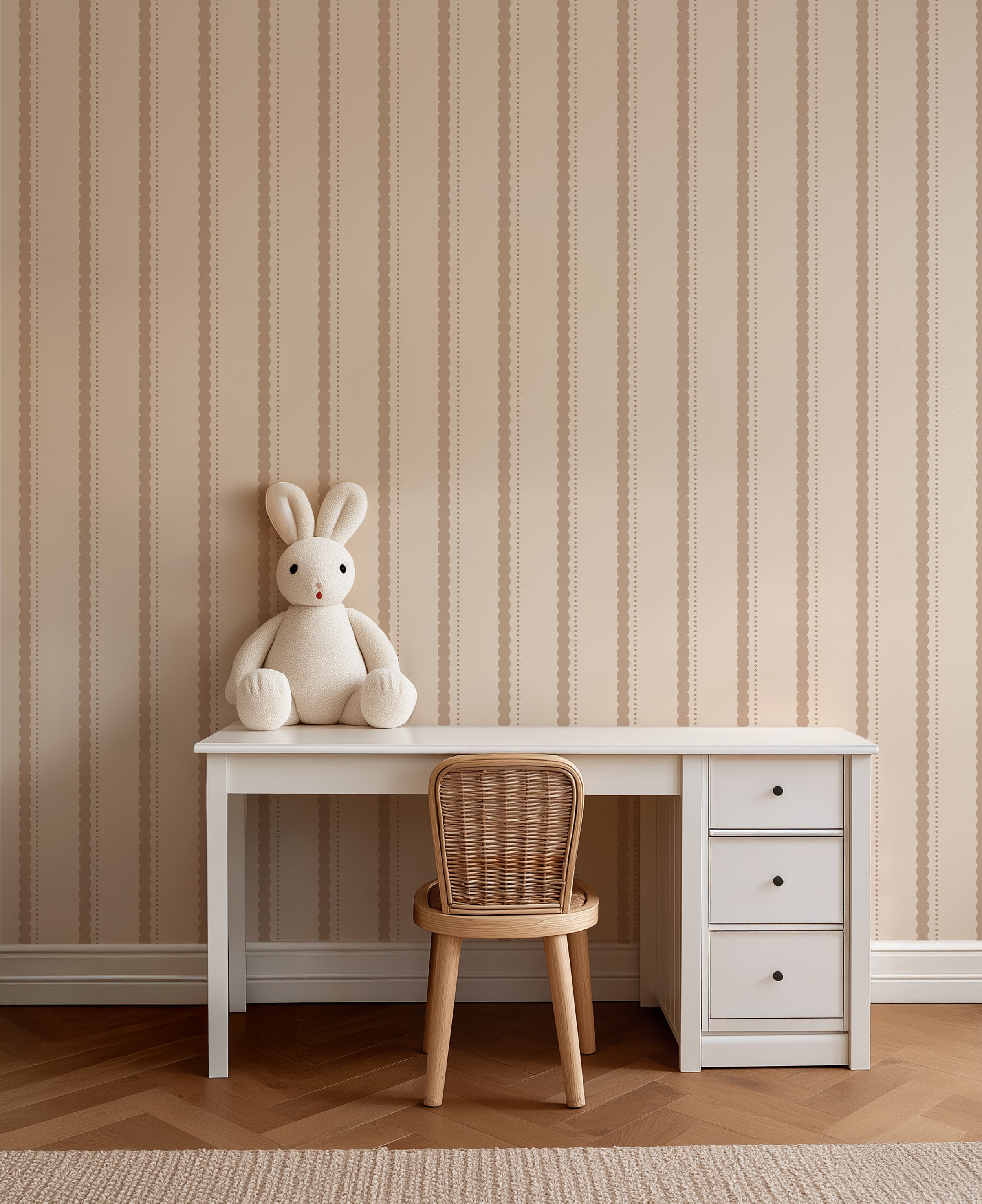 Wallpaper Wavy Stripes - olive green