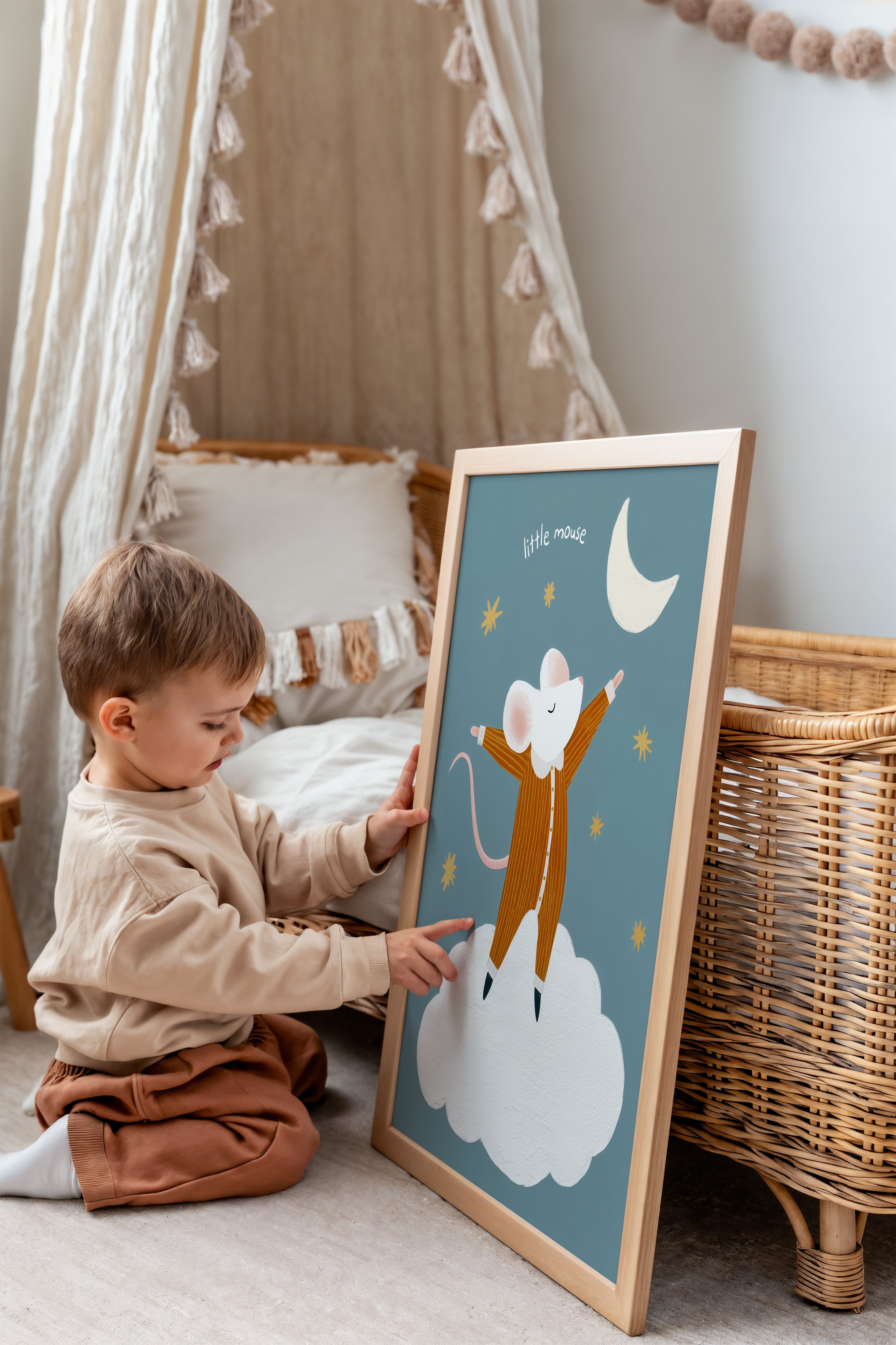 Kinderkamer print - Little mouse