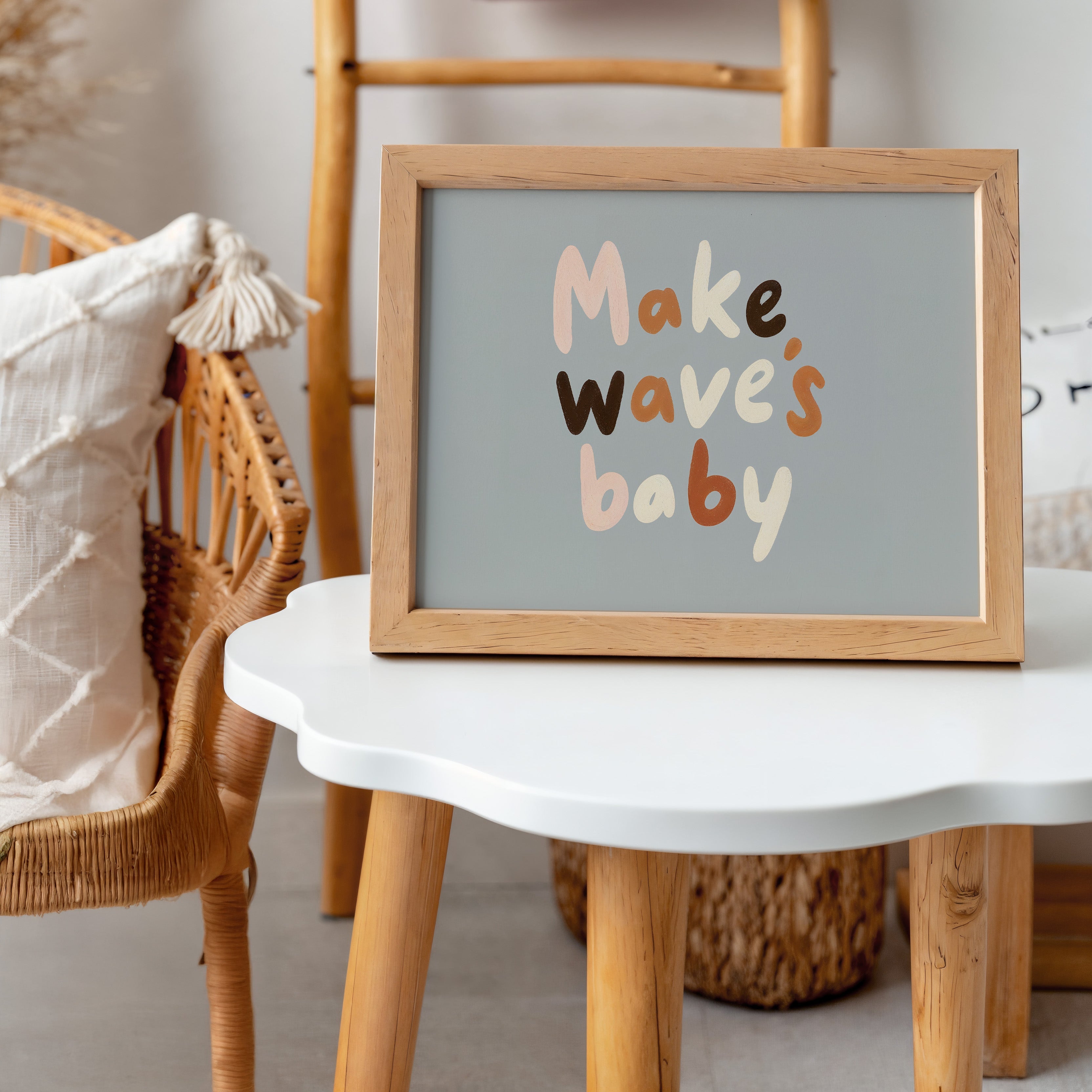 Kinderkamer print - Make waves baby
