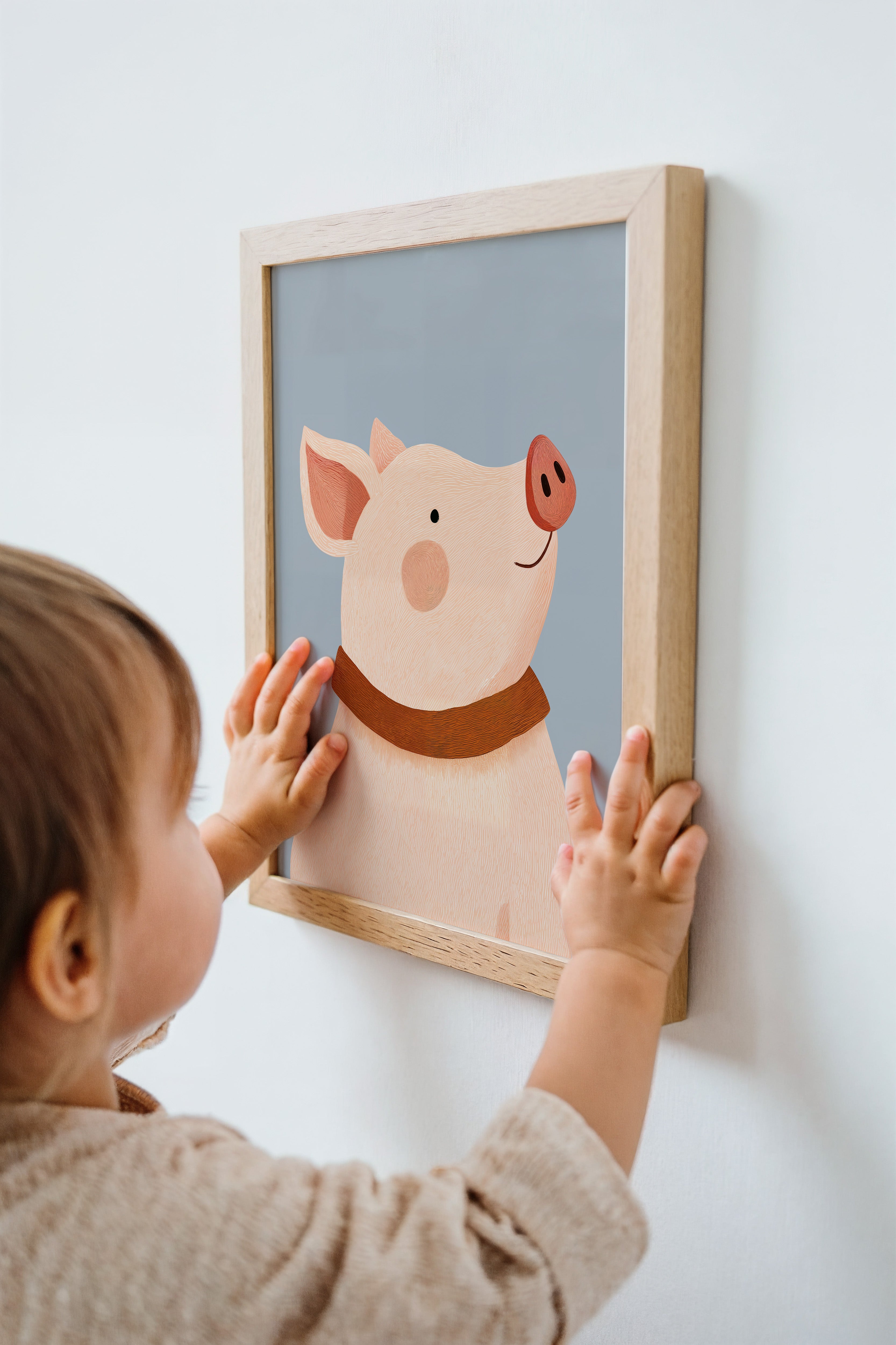 Kinderkamer print - Vrolijke varken