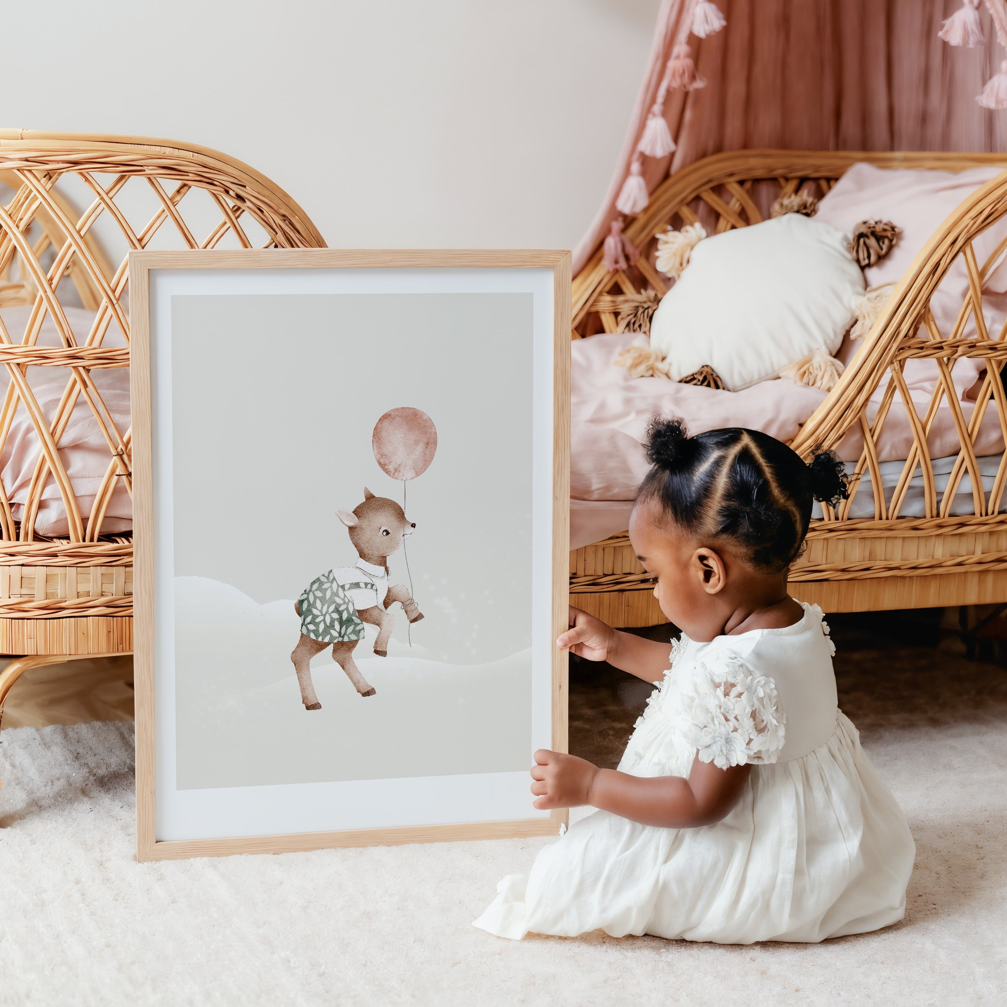 Kinderkamer poster - Hertje met Ballon | Night Parade