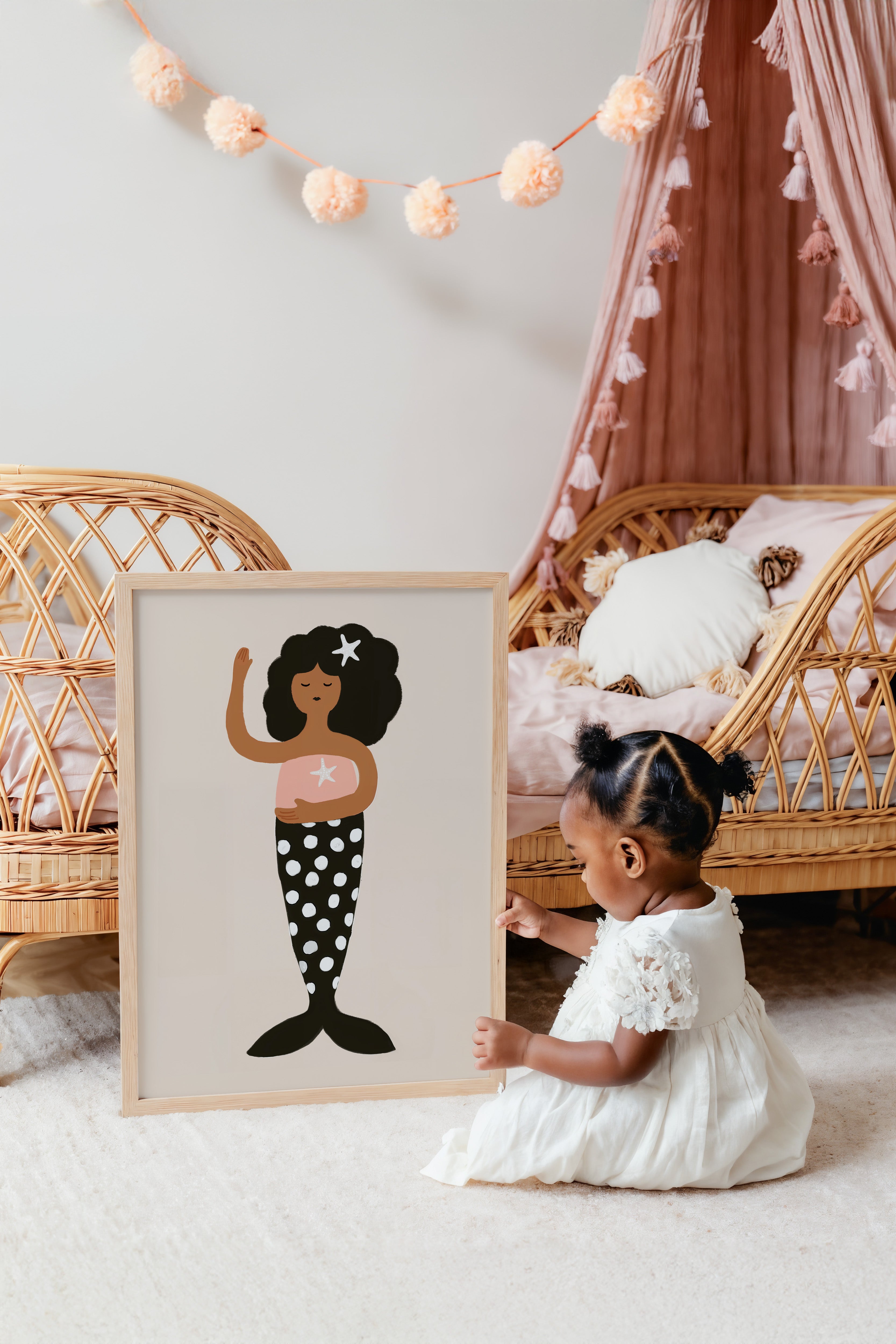 Kinderkamer print - Zeemeermin met ster