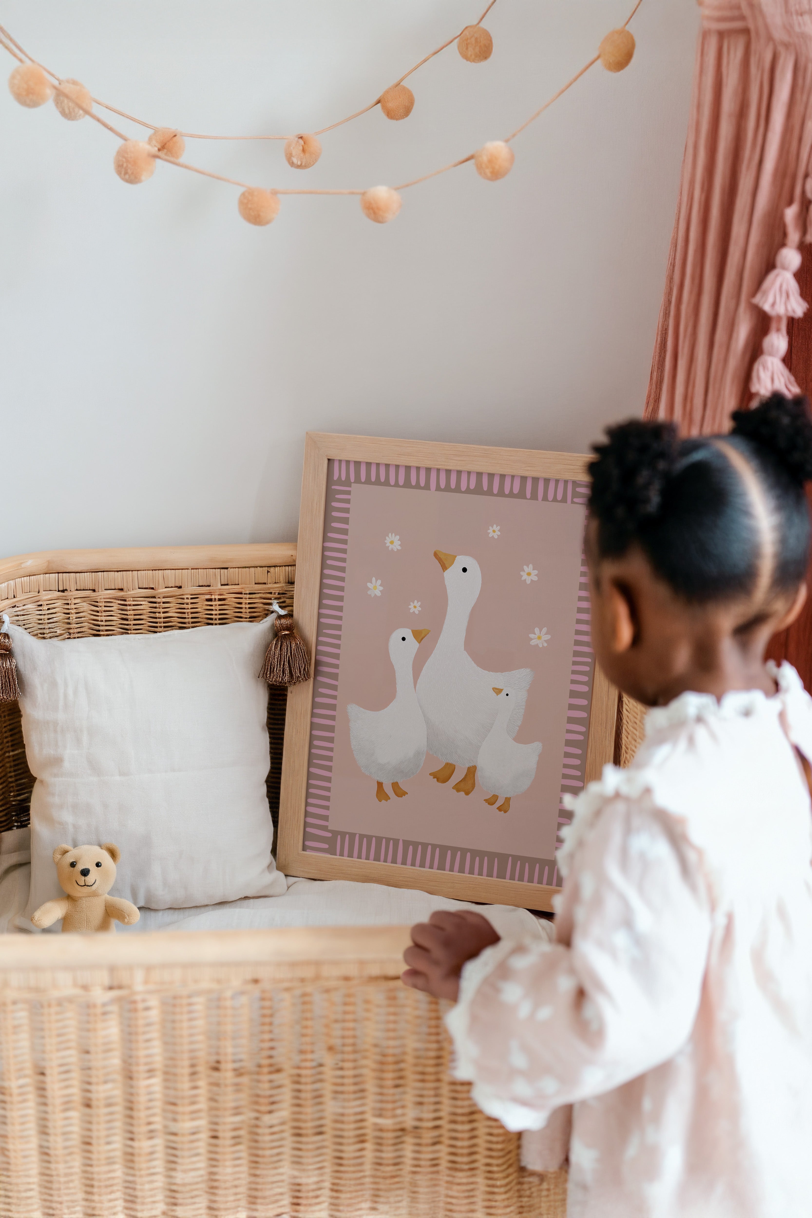 Kinderkamer print – Retro ganzenfamilie