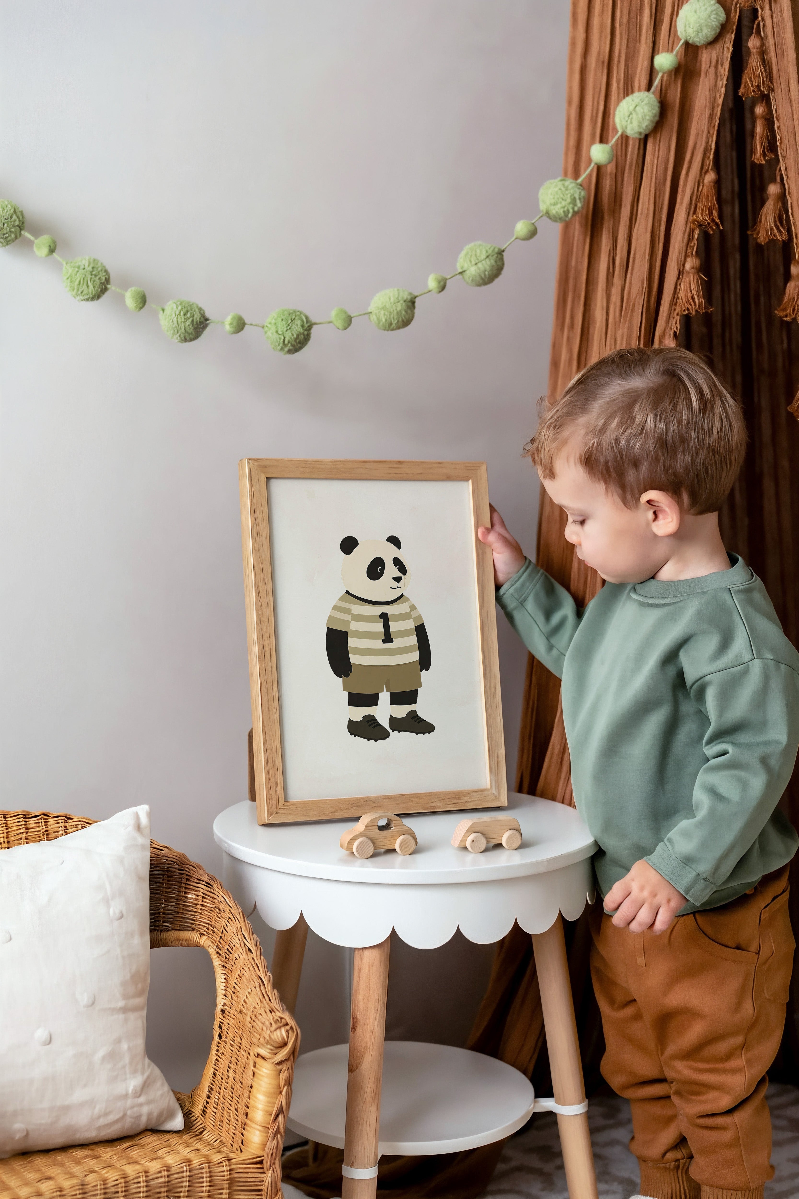 Kinderkamer poster - Voetbal Panda | Sport