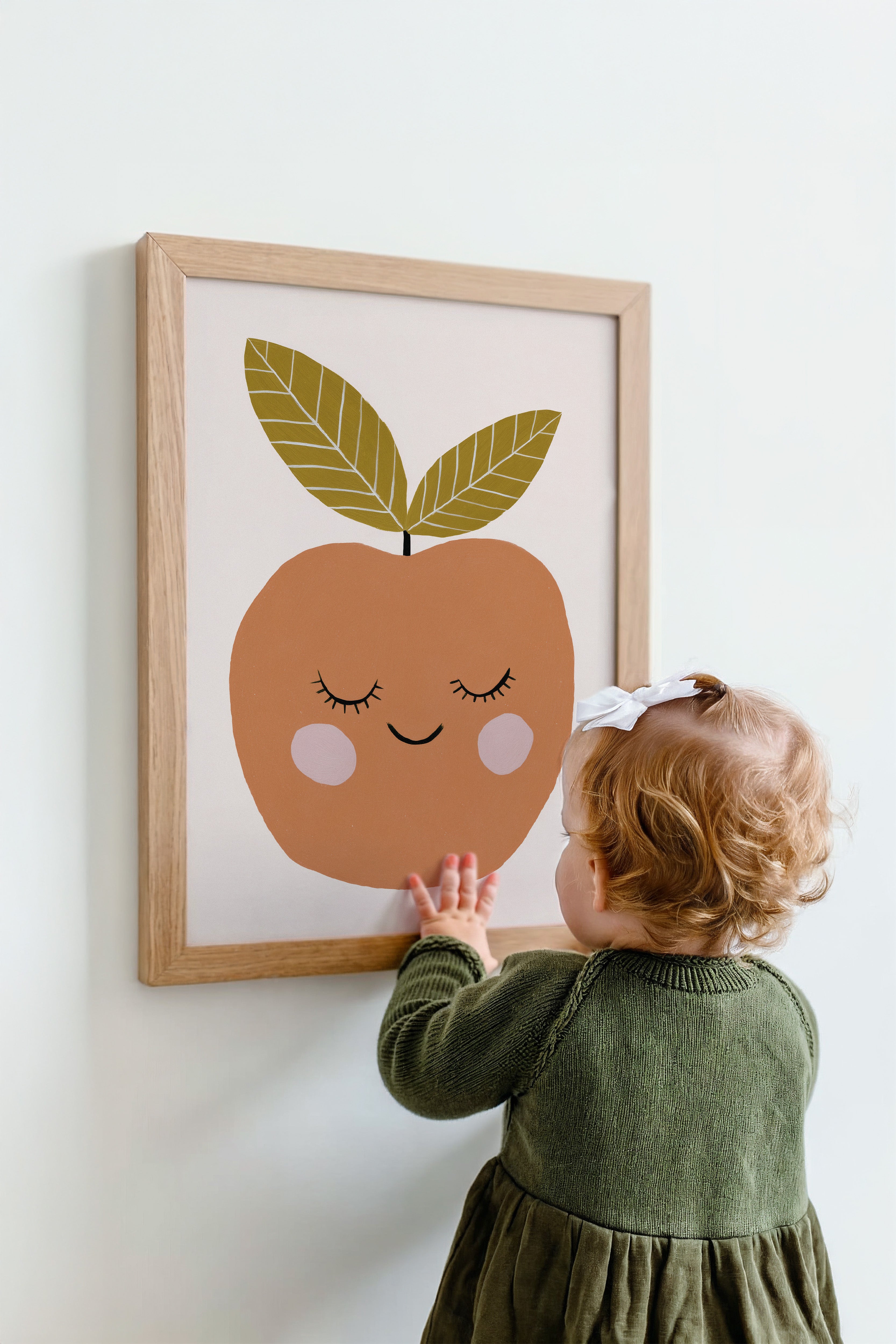 Kinderkamer print - Appel met gezicht