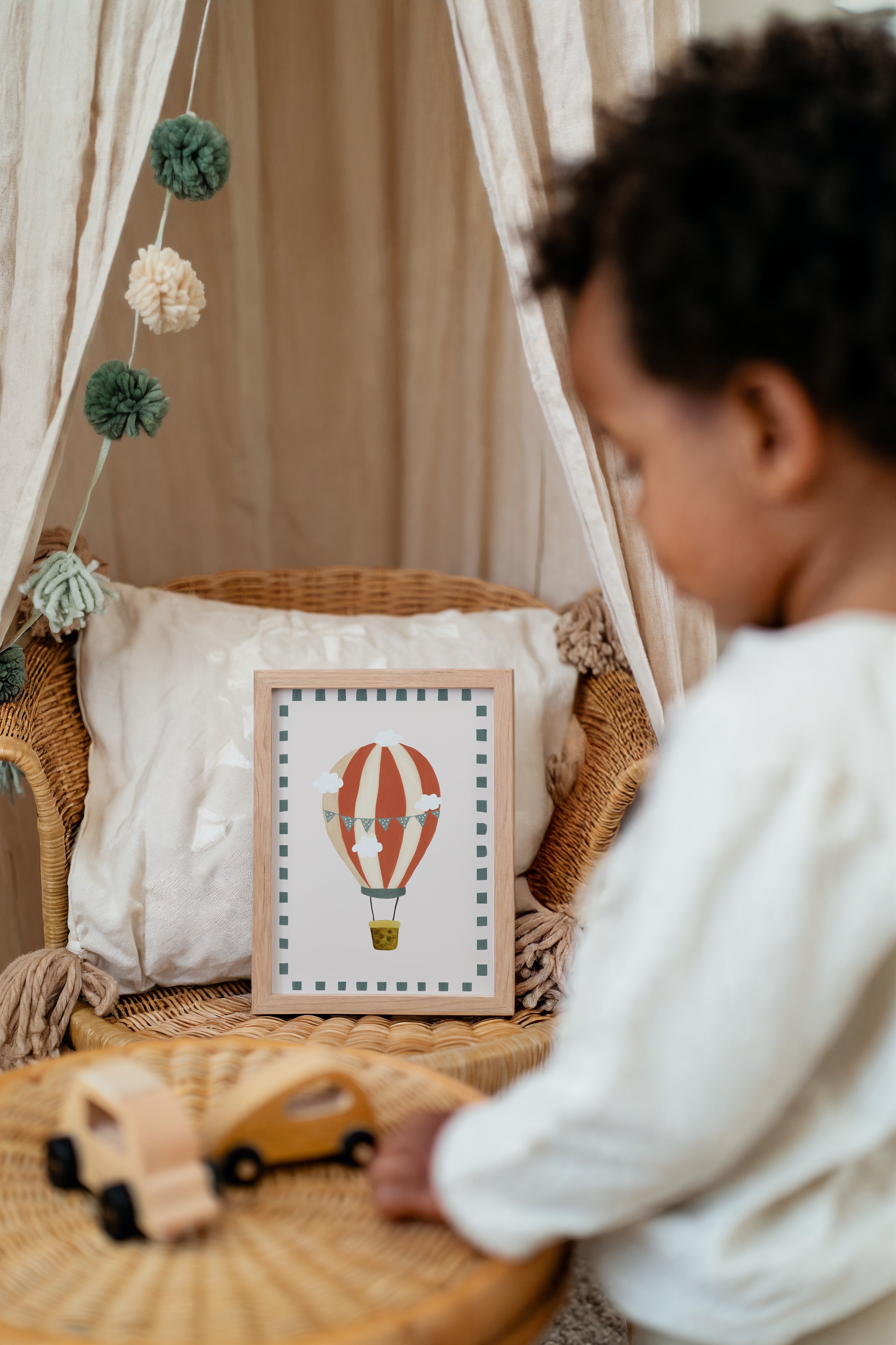 Children's room print - Hot air balloon